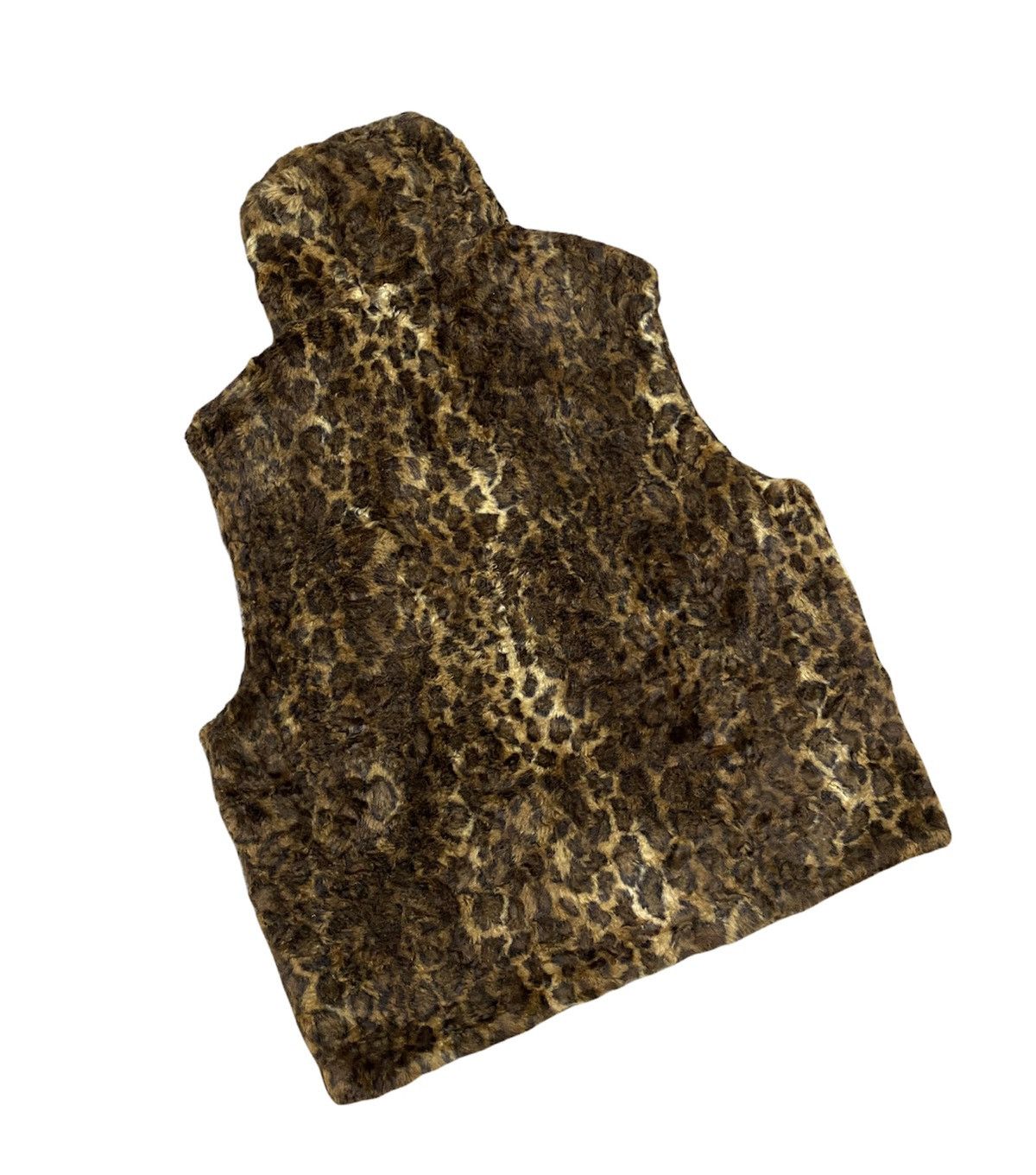 Hardy Amies × Seditionaries Vtg🐆Hardy Amies Leopard Fux Fur Vest Jacket Size 40S - 13 Thumbnail