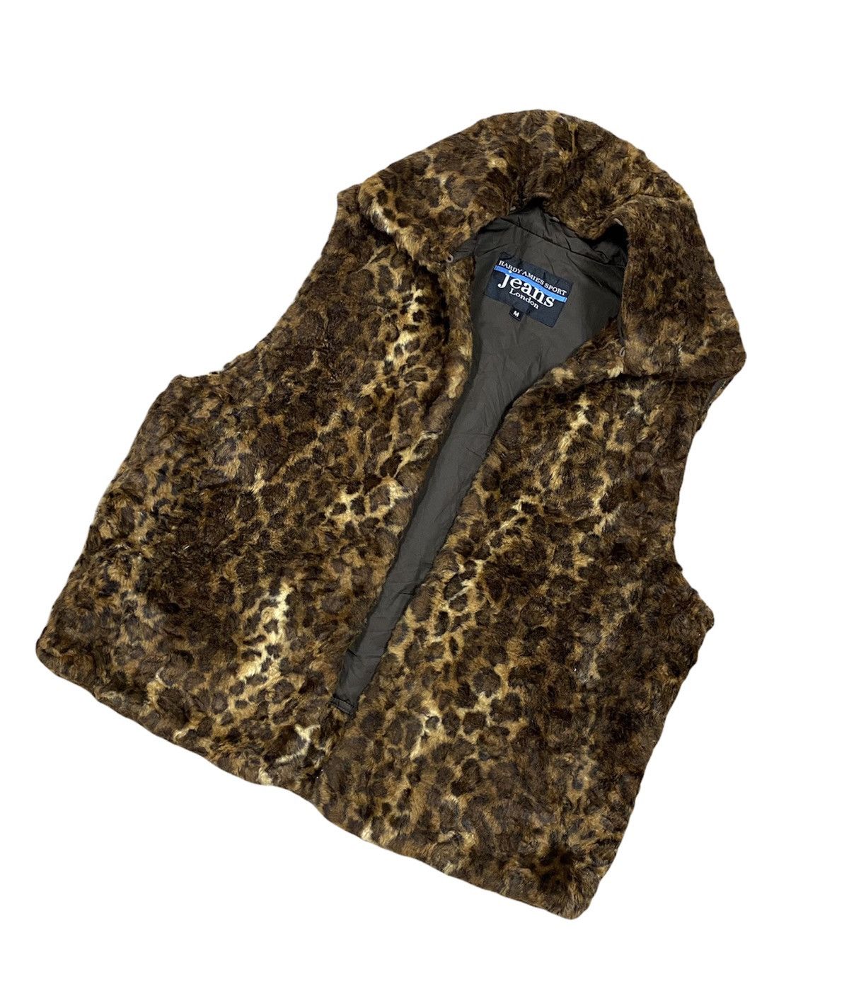 Hardy Amies × Seditionaries Vtg🐆Hardy Amies Leopard Fux Fur Vest Jacket Size 40S - 8 Thumbnail