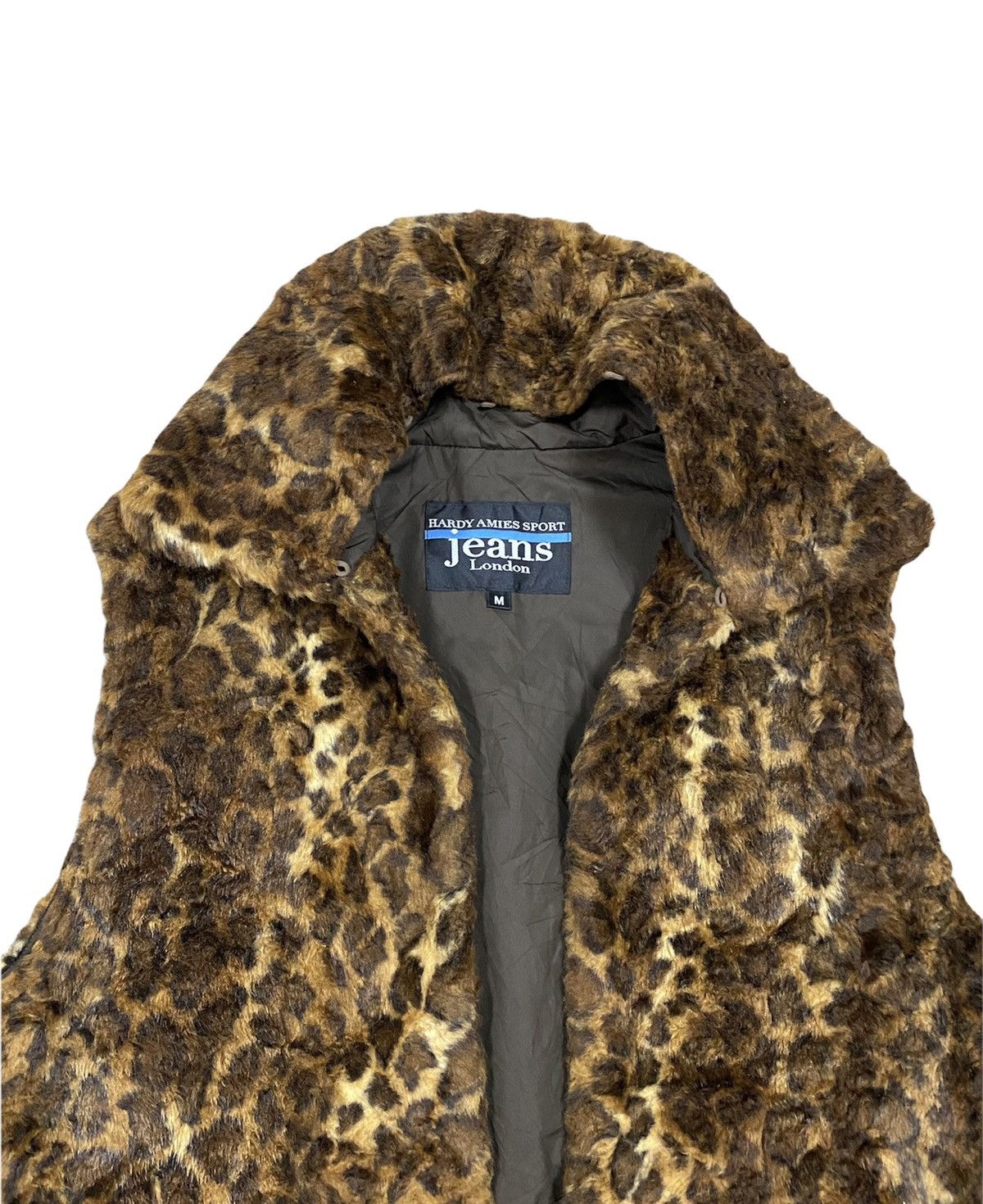 Hardy Amies × Seditionaries Vtg🐆Hardy Amies Leopard Fux Fur Vest Jacket Size 40S - 9 Thumbnail