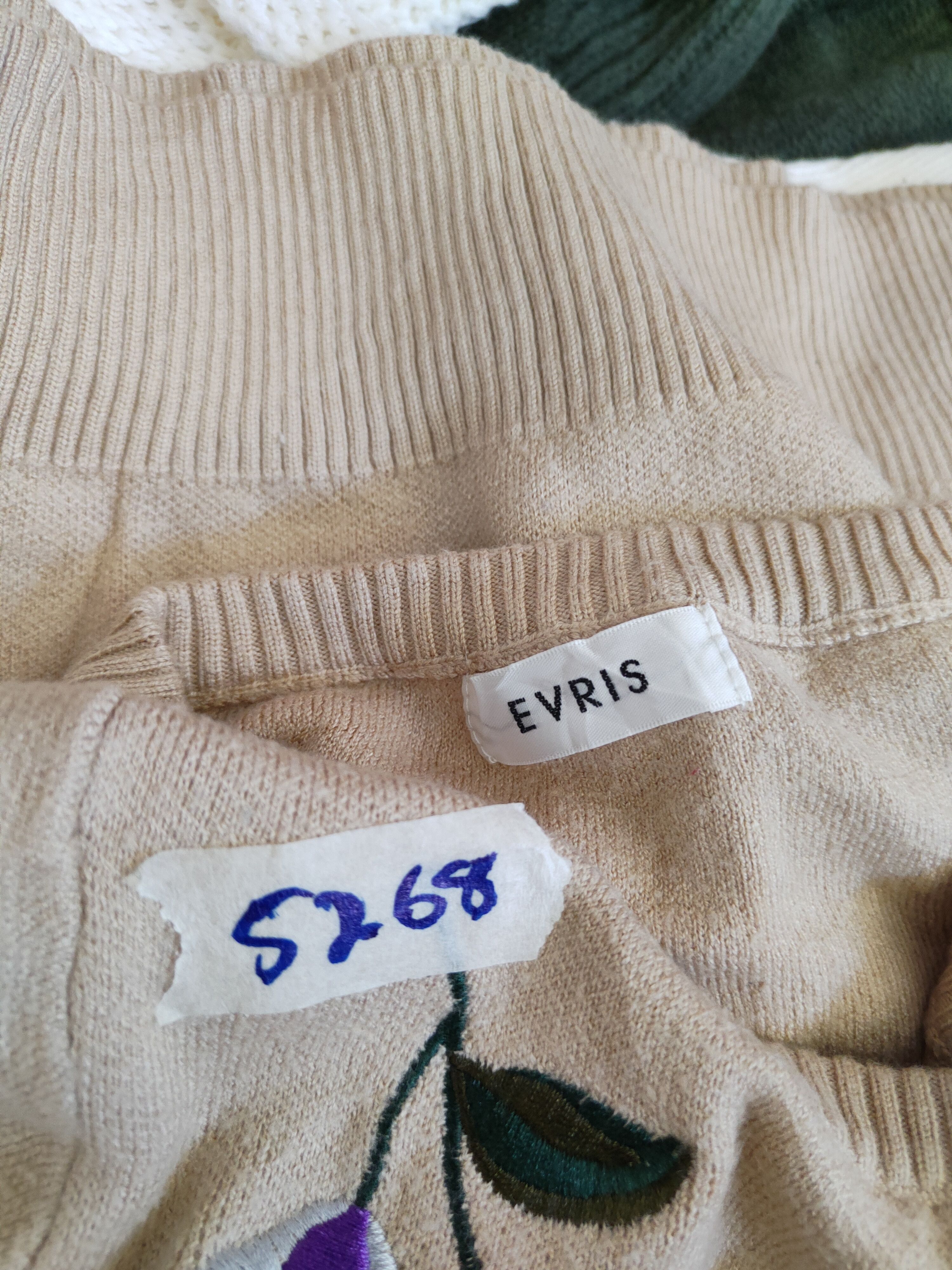 Homespun Knitwear × Japanese Brand Evris flower art sweatshirt Brown Flower Knitwear #5268 Size S / US 4 / IT 40 - 9 Thumbnail