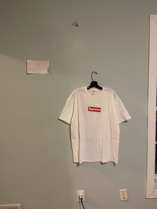 Supreme red box logo best sale white tee