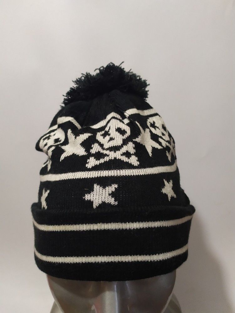 Other 🔥Unknown Skeleton Skull Punk Bondage Design Beanie Hat Size ONE SIZE - 2 Thumbnail