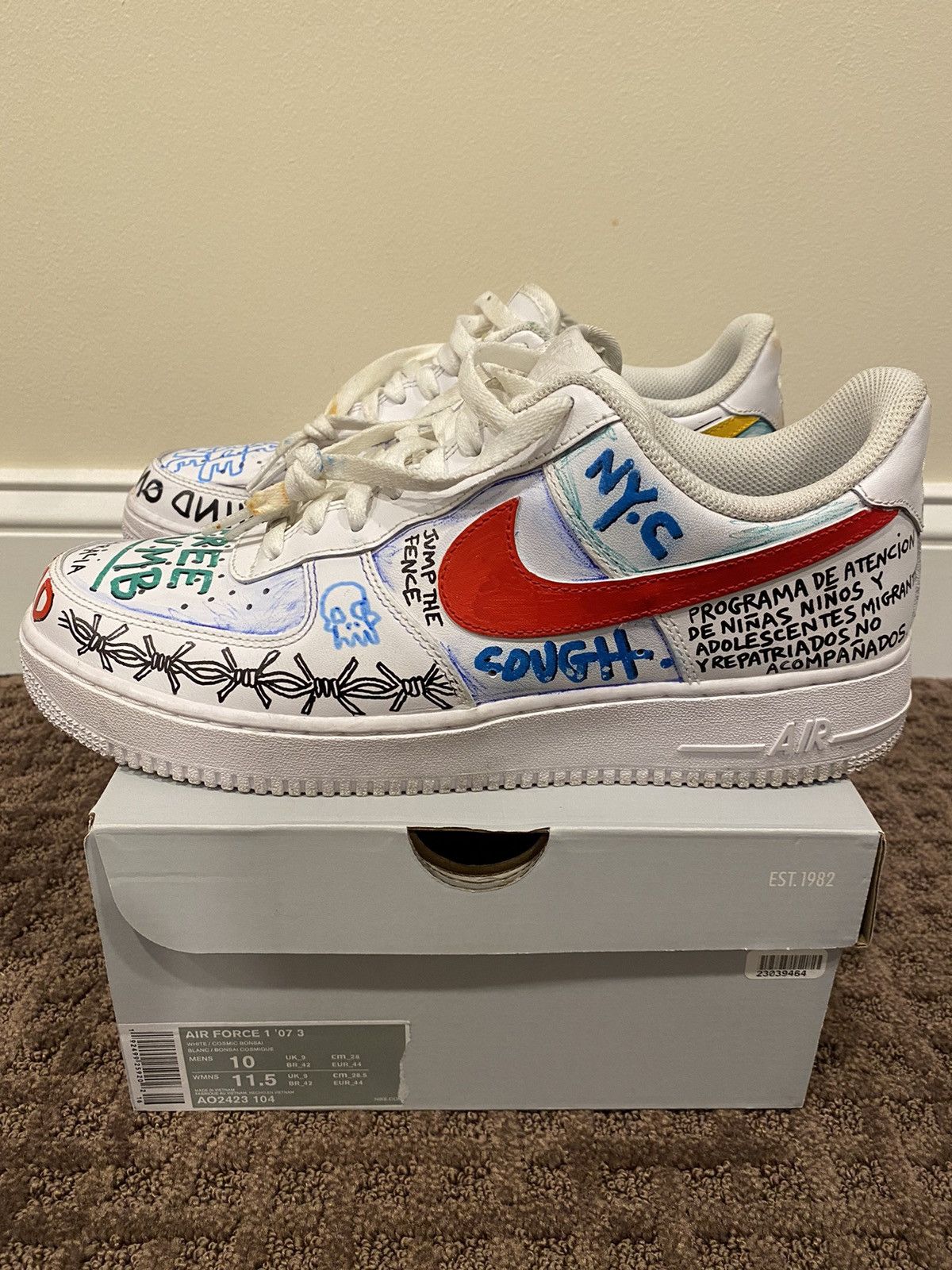 Vlone Vlone x Pauly x Nike Air Force 1 Low “Mase” Size US 10 / EU 43 - 3 Thumbnail