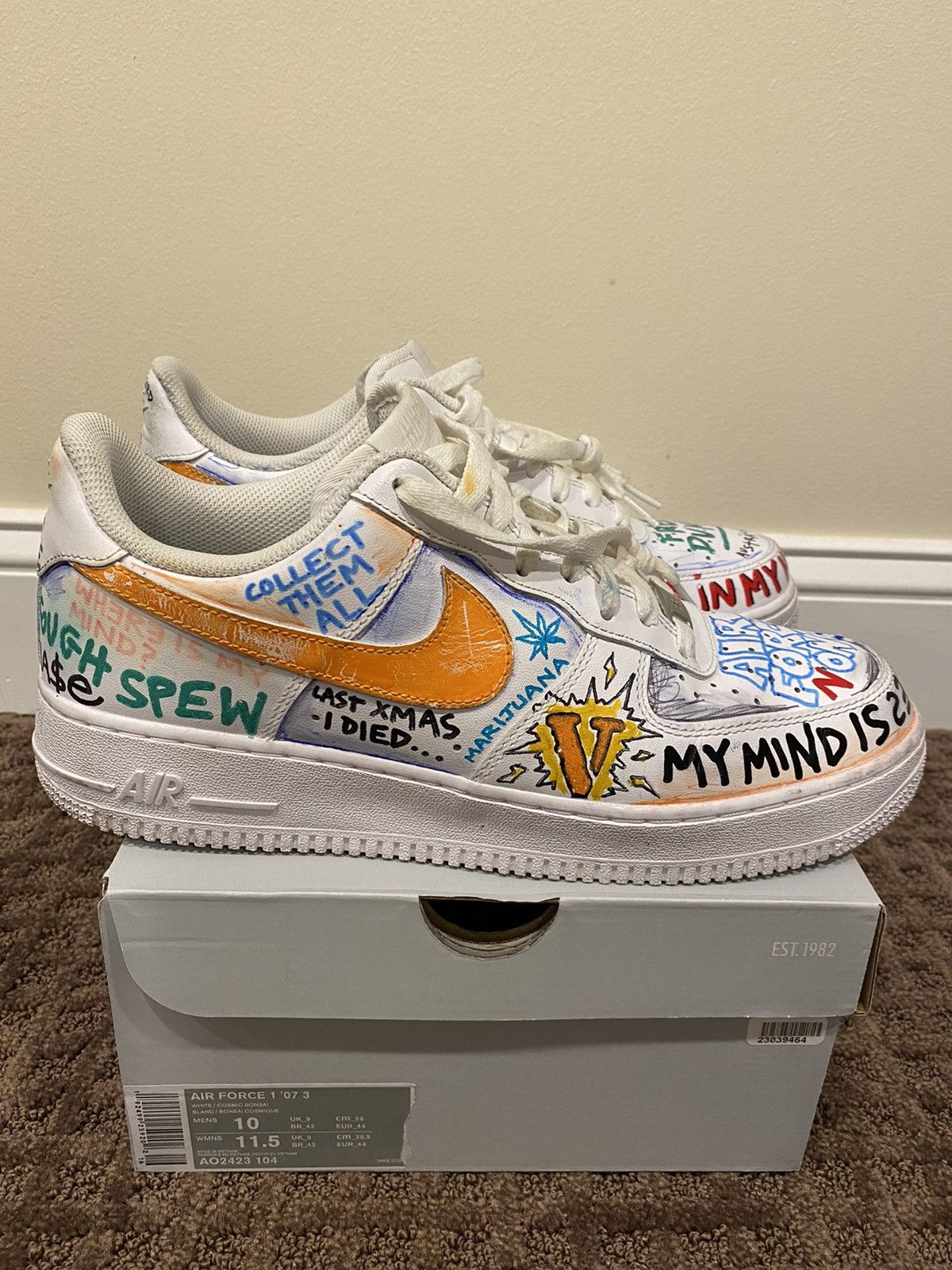 Vlone Vlone x Pauly x Nike Air Force 1 Low “Mase” Size US 10 / EU 43 - 4 Thumbnail