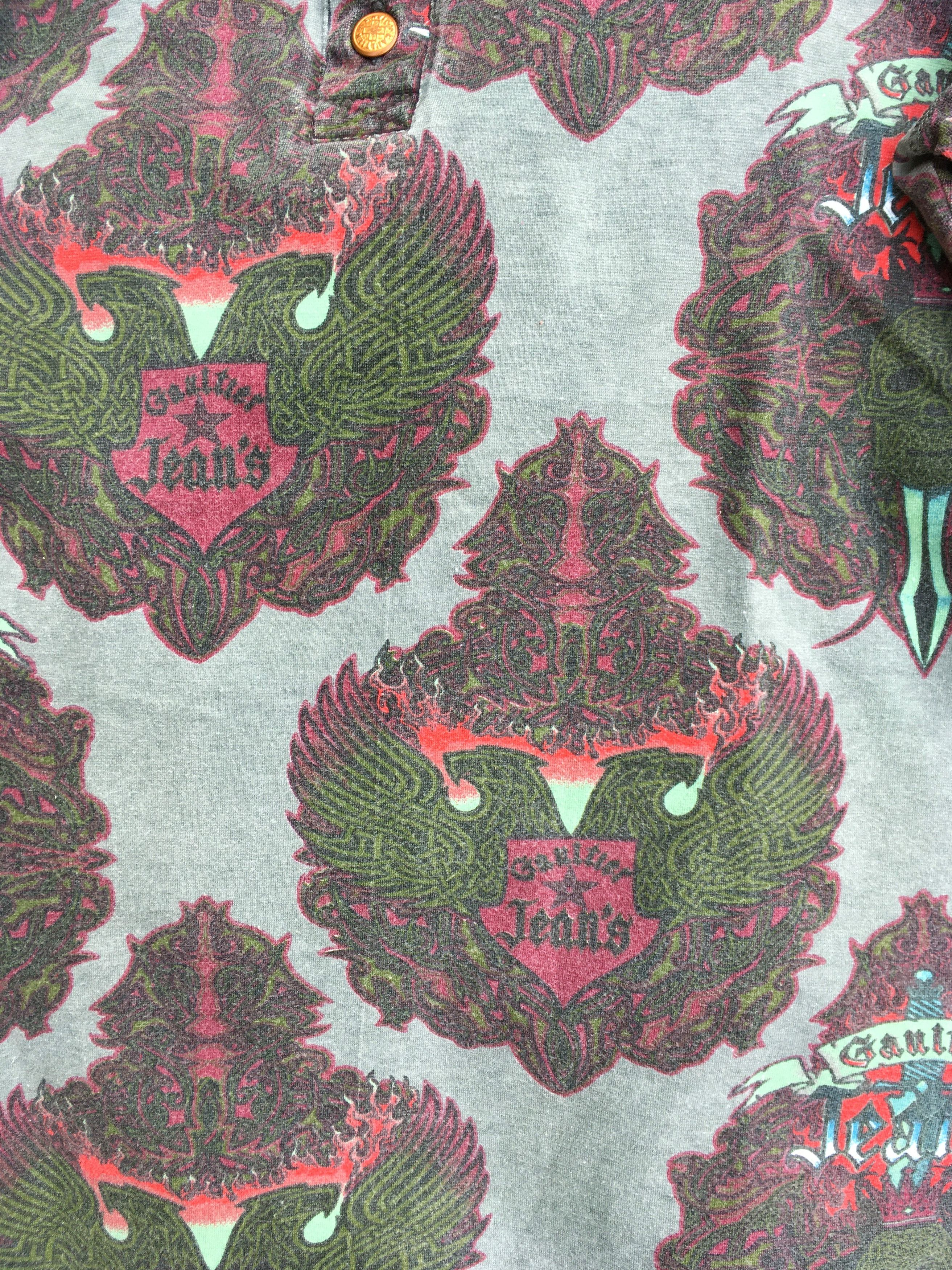 Jean Paul Gaultier Jean Paul Gaultier 90s Vintage Dragon Skull Tattoo Top Tee Size M / US 6-8 / IT 42-44 - 5 Thumbnail