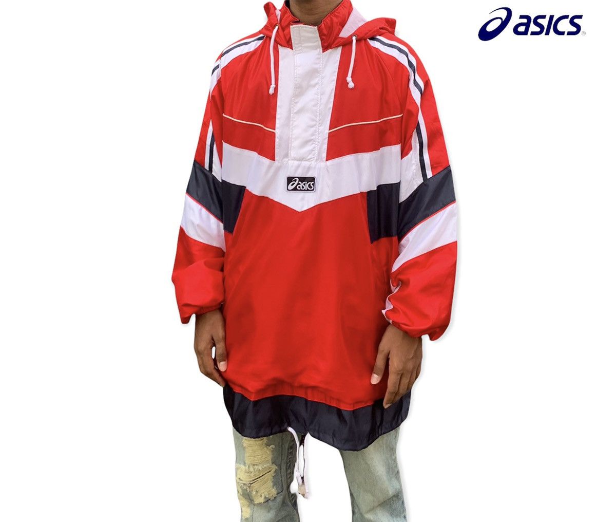 Asics 🔥Vintage Asics Sanyo Rugby Football Club With Hood Size US XL / EU 56 / 4 - 2 Thumbnail