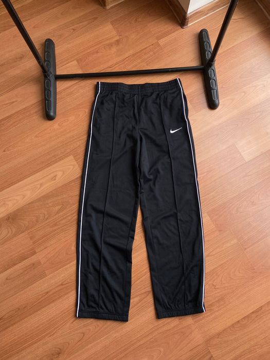 Vintage Nike Sweatpants Jet Black Polyester Reflective Swoosh