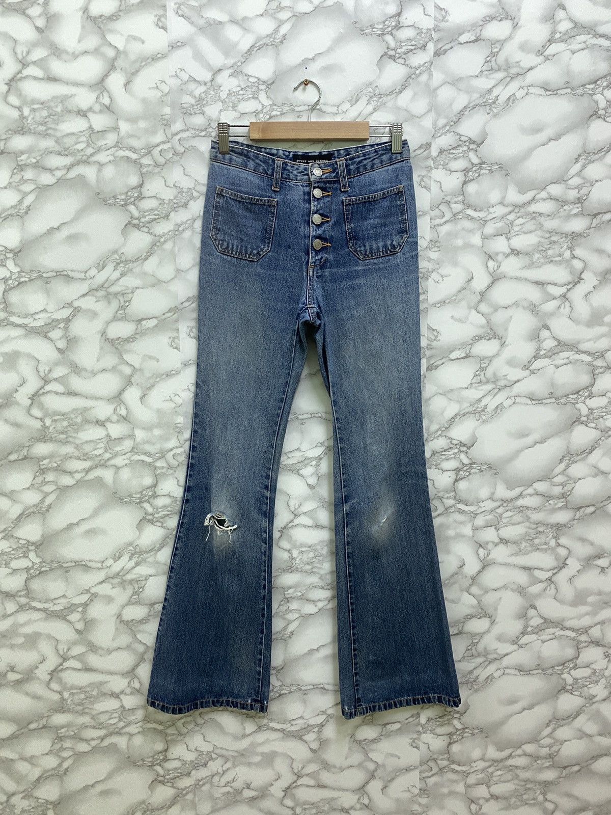 00s archive う obelisk gimmick flare denim