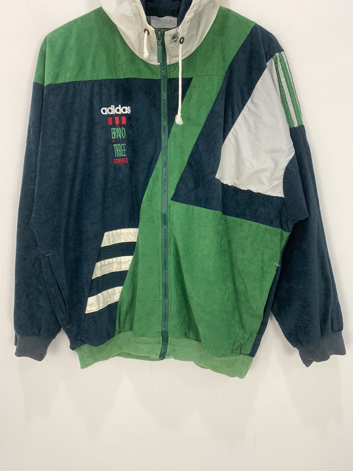 ADIDAS Vintage 90s Fullprinted Striped Zipper Hoodie Jacket