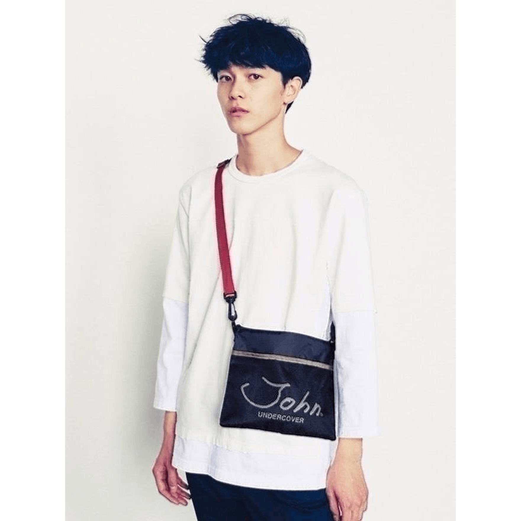 John Undercover x Jun Takahashi Undercover Shoulder Bag Cross Body Sling Tote Logo Print in Blue