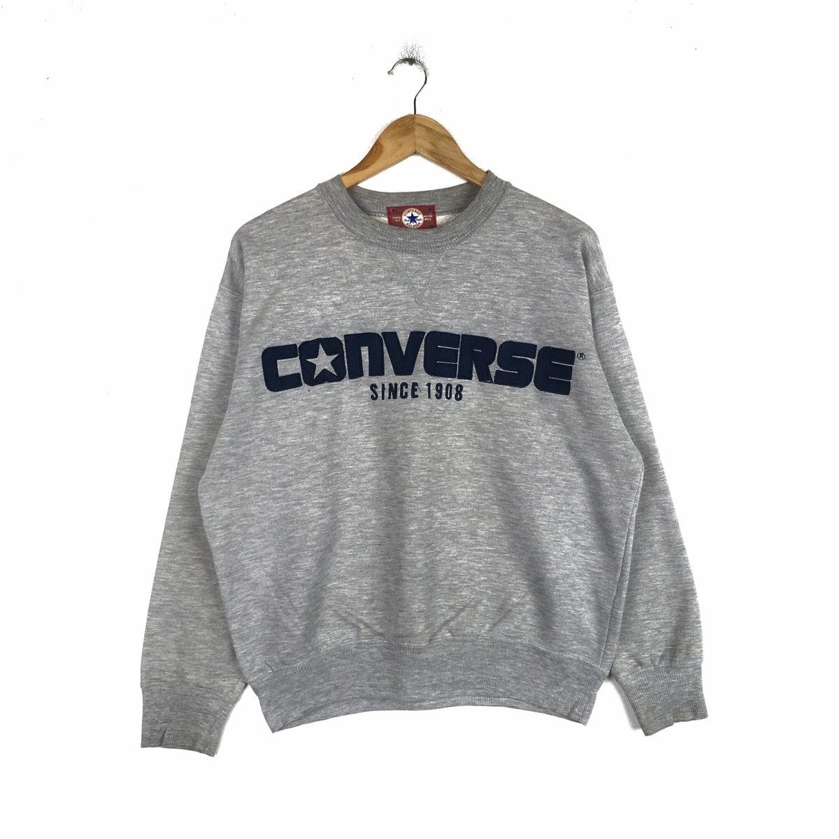 image of Converse All Stars Chuck Taylor Sweatshirts Jumper in Grey, Men's (Size Medium)