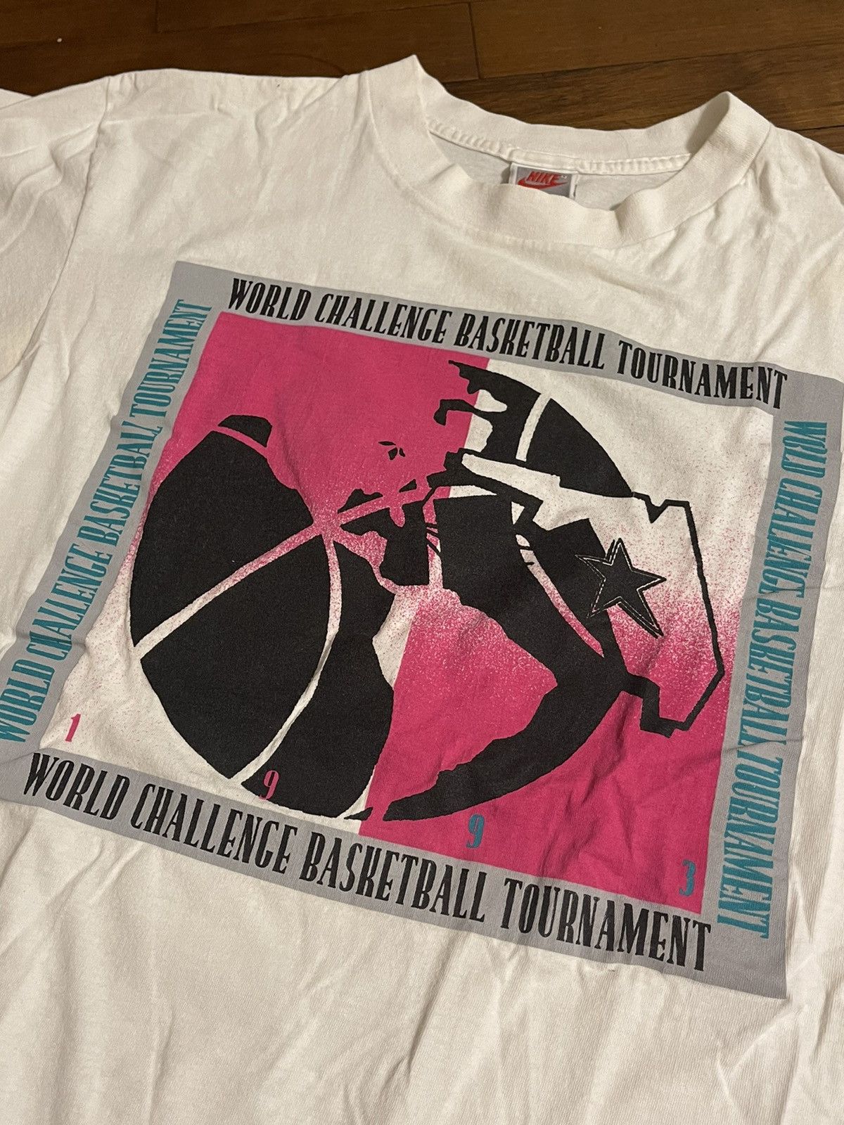 Nike × Vintage RARE Vintage 1993 Nike World Challenge Basketball Tournament Size US XL / EU 56 / 4 - 1 Thumbnail