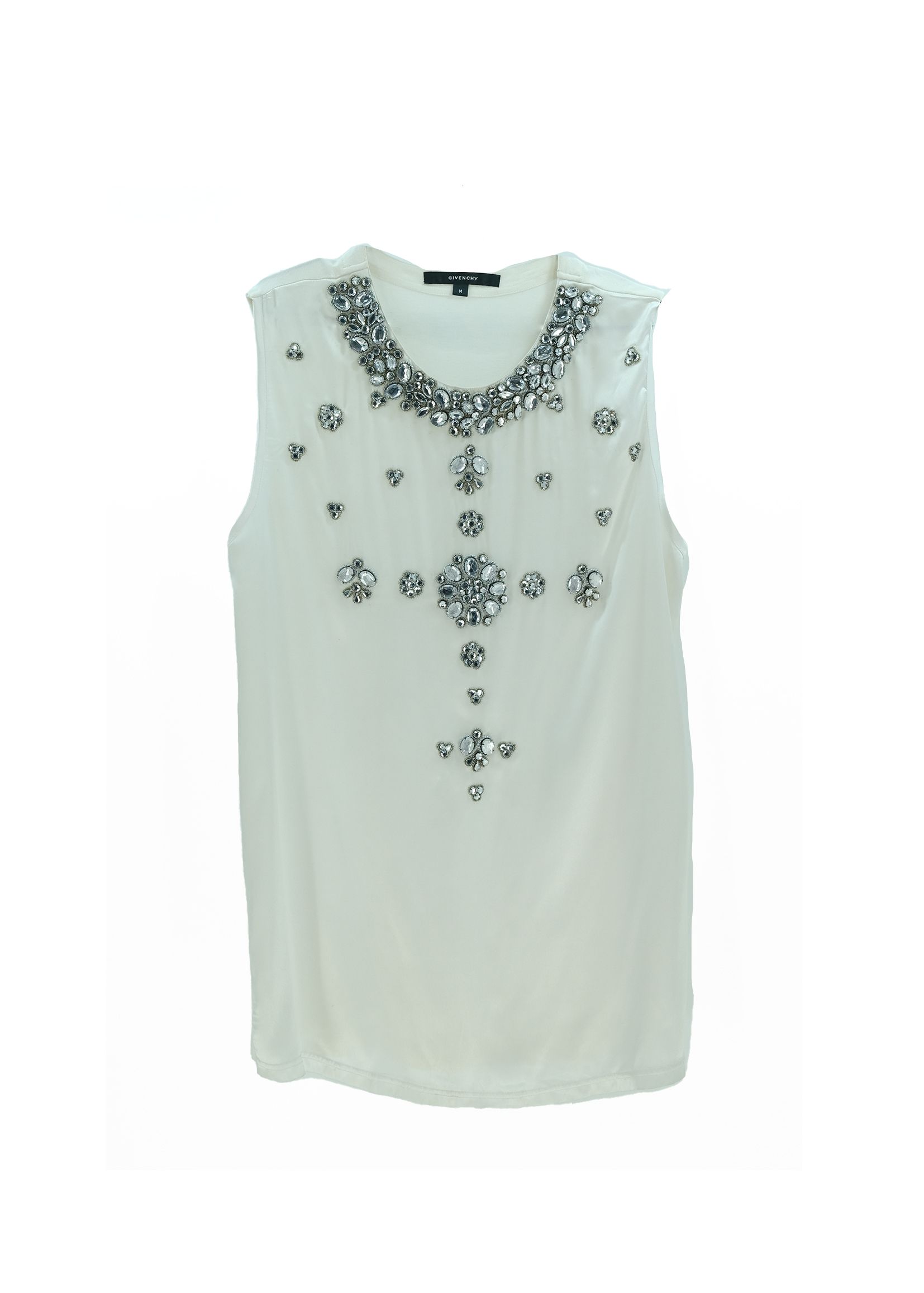 Pre-owned Archival Clothing X Givenchy Crystals Tank Top In White