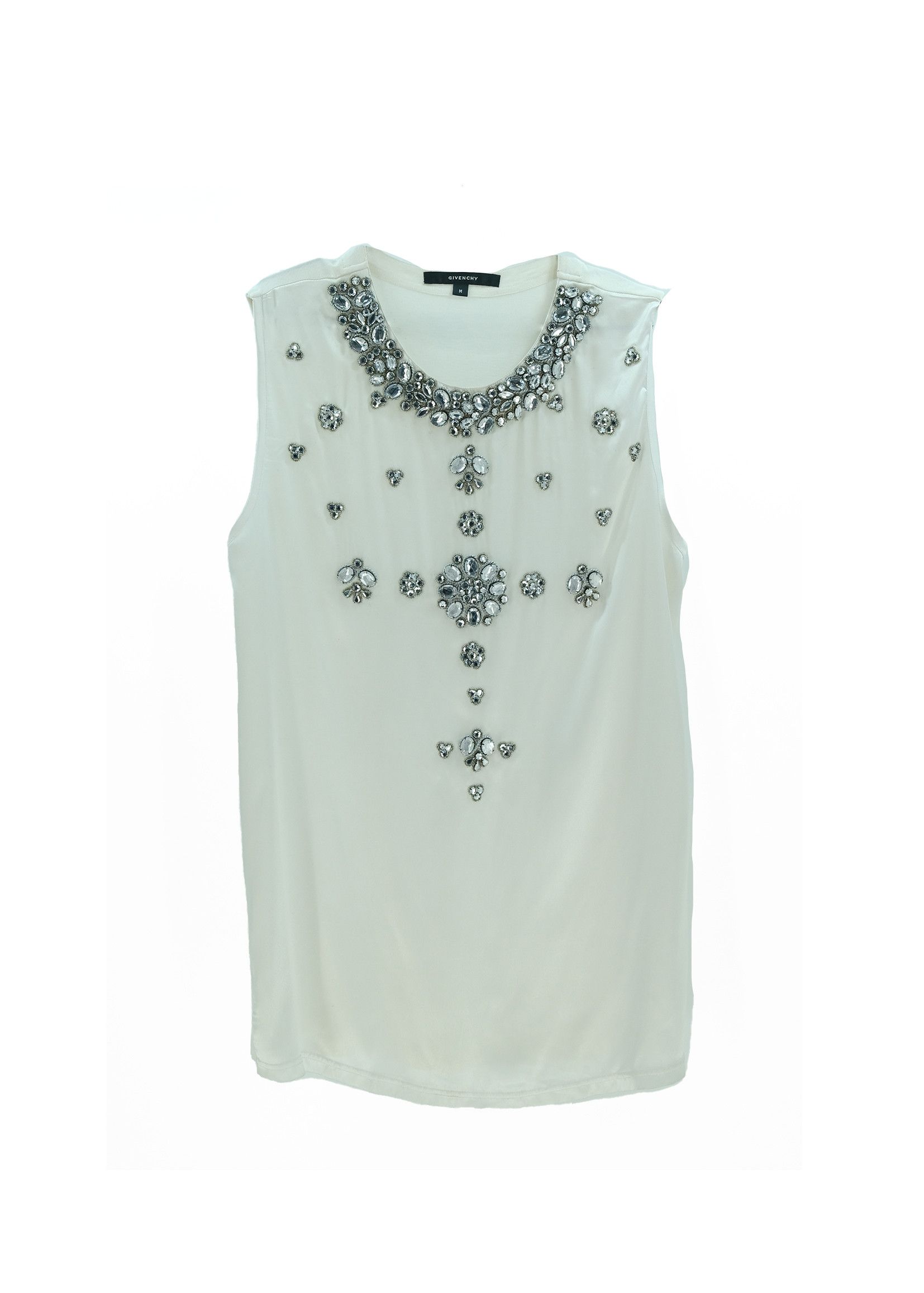 image of Archival Clothing x Givenchy Crystals Tank Top in White, Men's (Size Medium)