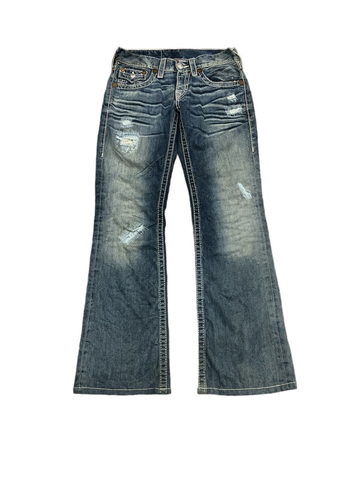 FLARED💥VINTAGE THRASHED TRUE RELIGION DENIM PANTS