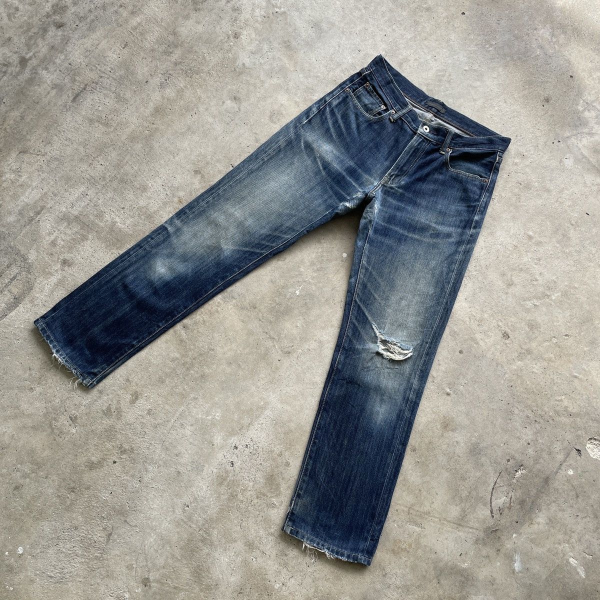 Japanese Brand × Vintage W30💥 Vintage Japanese Faded Distressed Denim Jeans Pants Size US 30 / EU 46 - 2 Thumbnail