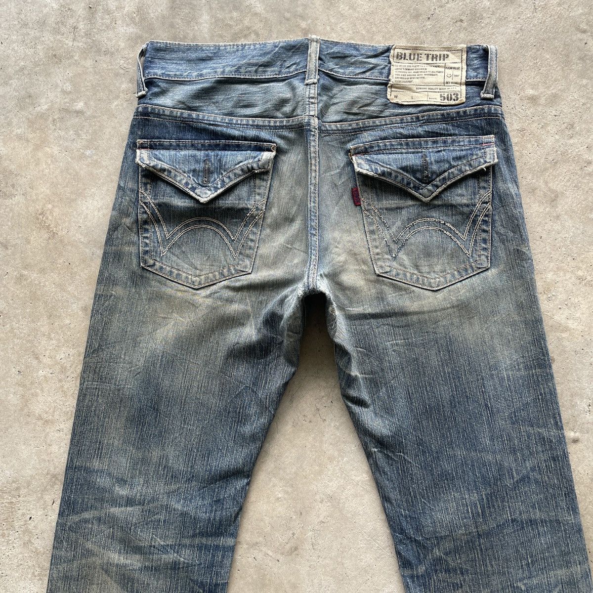 Edwin Vintage Edwin Faded Jeans Rusty Wash Distessed Denim Pants Size US 34 / EU 50 - 13 Thumbnail