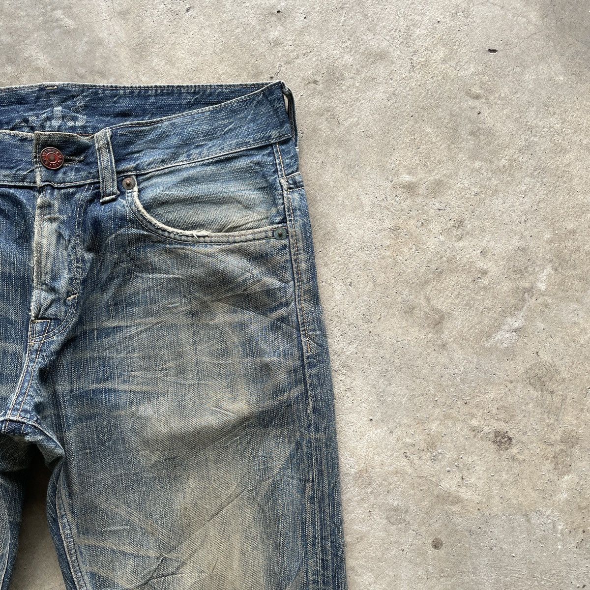 Edwin Vintage Edwin Faded Jeans Rusty Wash Distessed Denim Pants Size US 34 / EU 50 - 6 Thumbnail