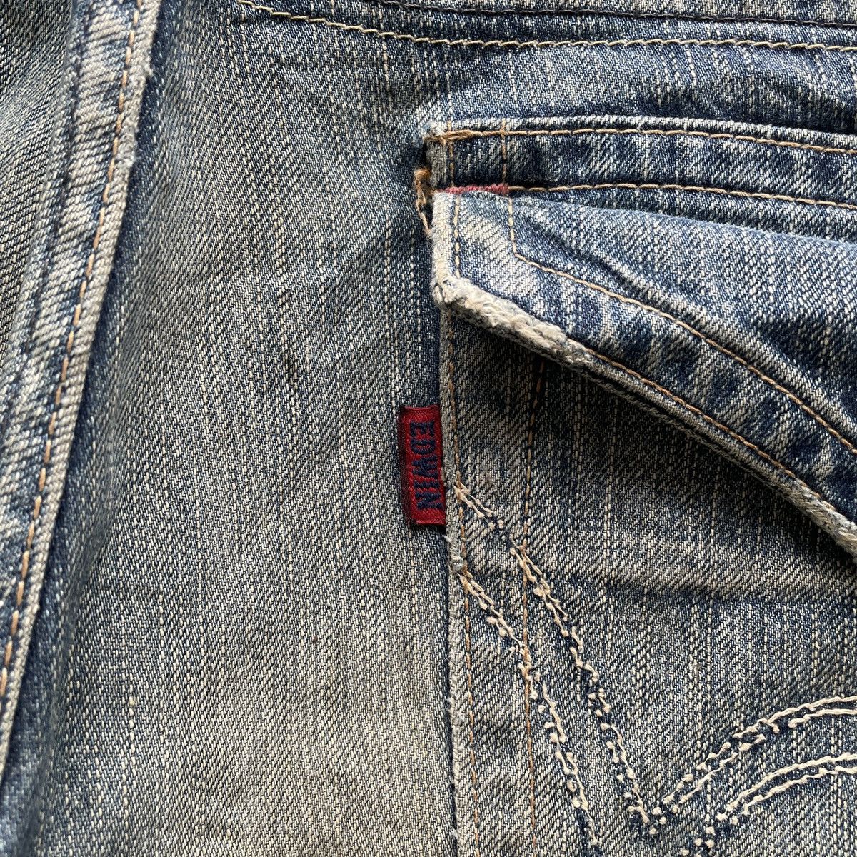 Edwin Vintage Edwin Faded Jeans Rusty Wash Distessed Denim Pants Size US 34 / EU 50 - 10 Thumbnail