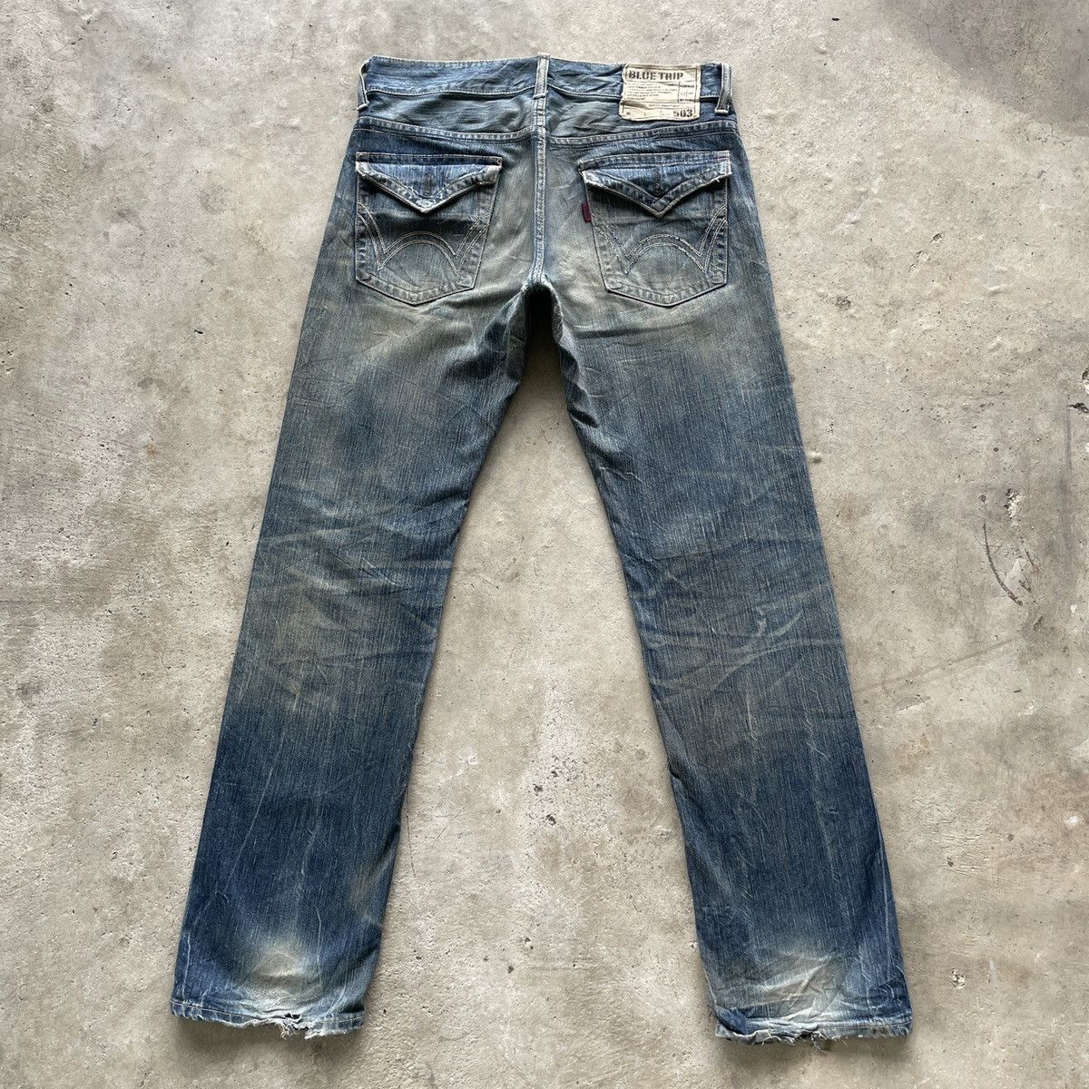 Edwin Vintage Edwin Faded Jeans Rusty Wash Distessed Denim Pants Size US 34 / EU 50 - 14 Thumbnail