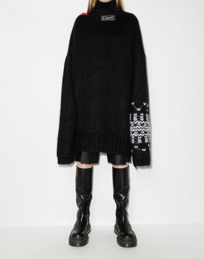 image of Raf Simons Jacquard Oversized Sweater in Black, Men's (Size XL)