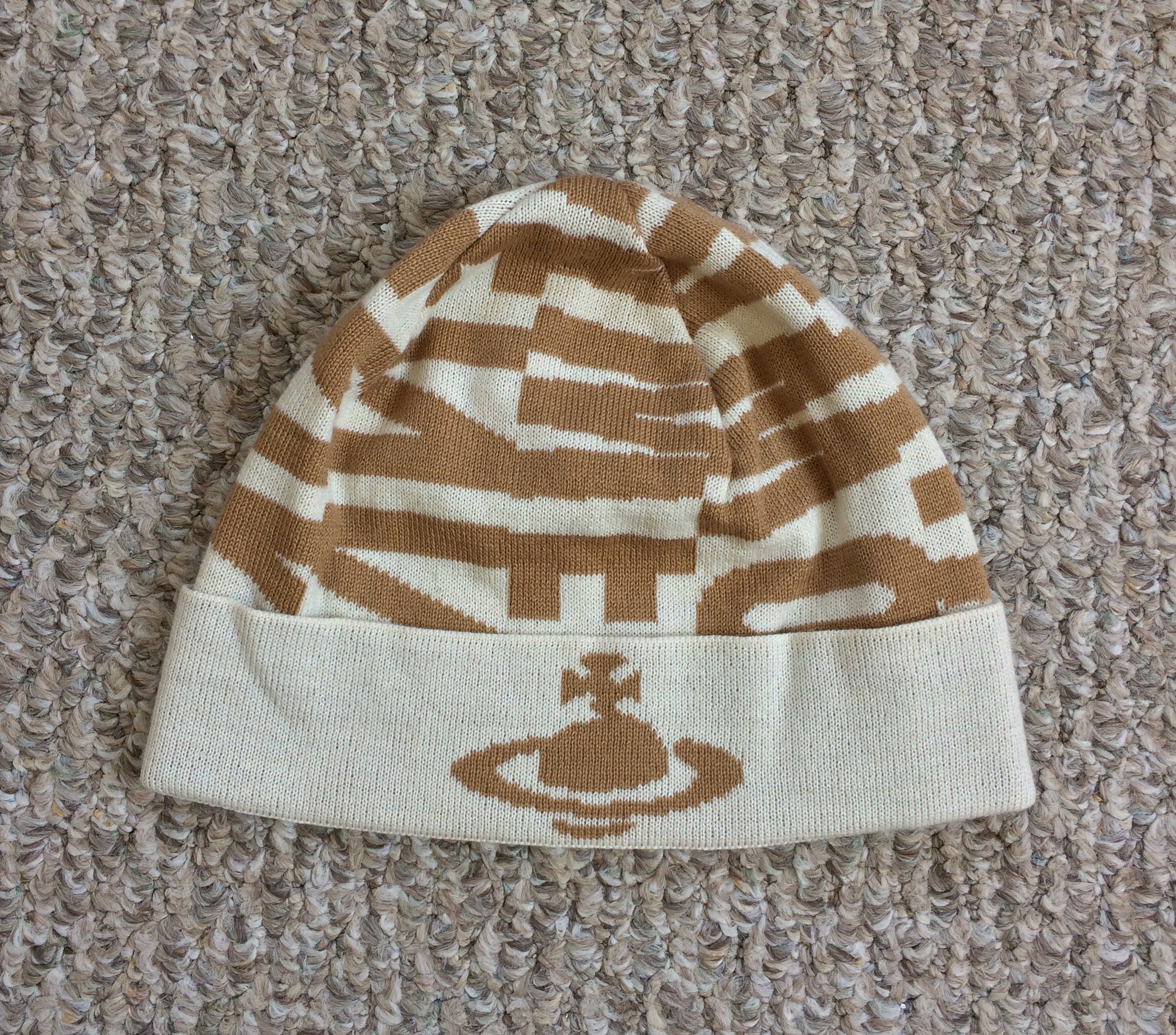 image of Vivienne Westwood Orb Beanie in Beige, Men's