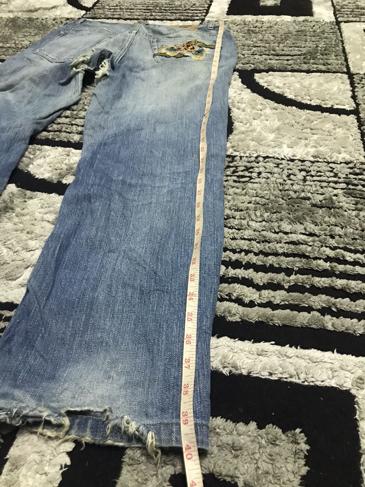 Vintage Kara kuri distressed blue denim jeans Size US 33 - 14 Thumbnail