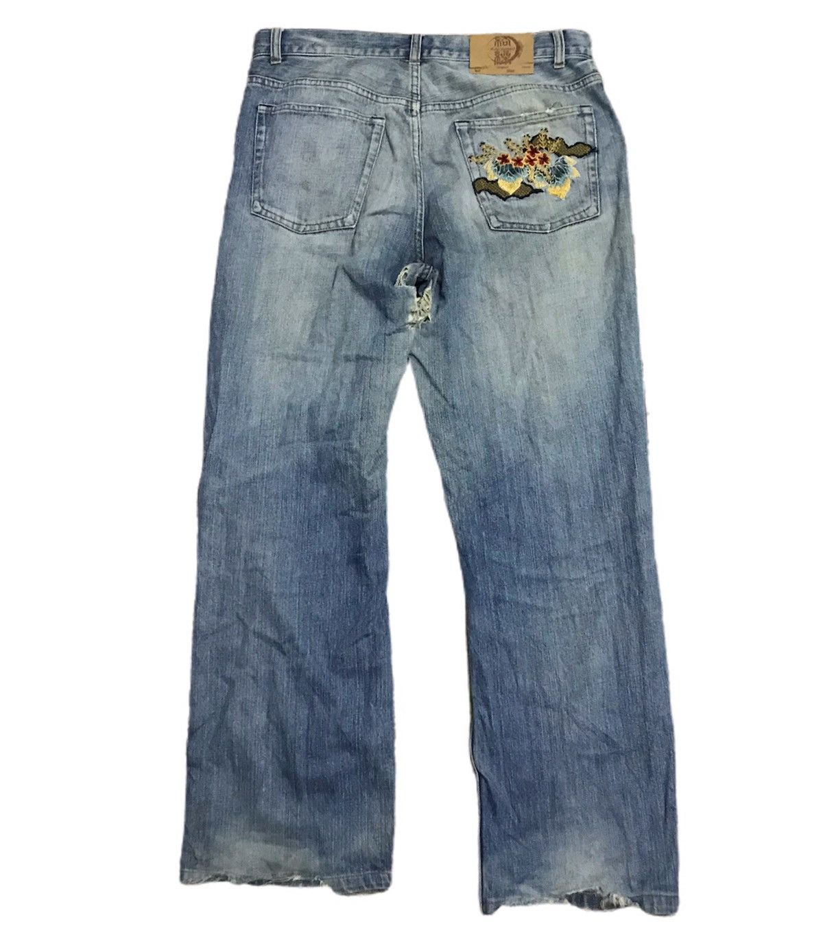 Vintage Kara kuri distressed blue denim jeans Size US 33 - 5 Thumbnail