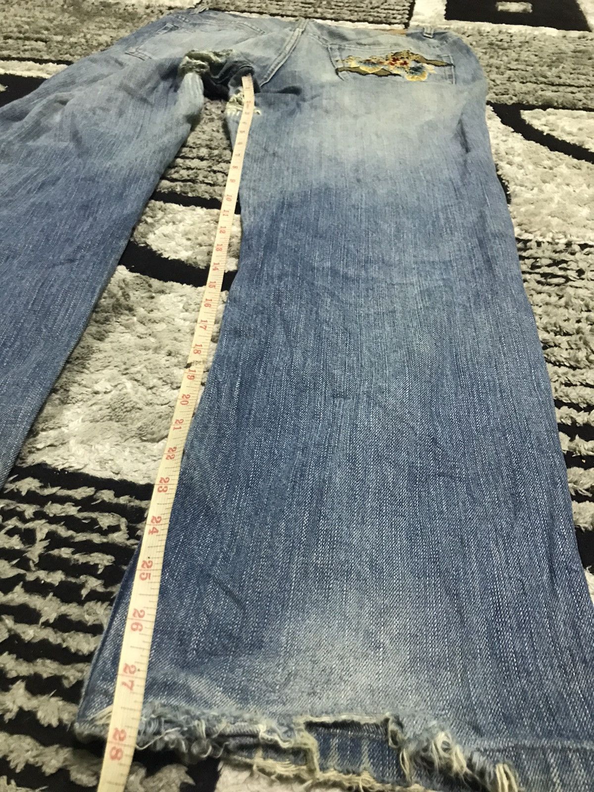 Vintage Kara kuri distressed blue denim jeans Size US 33 - 10 Thumbnail