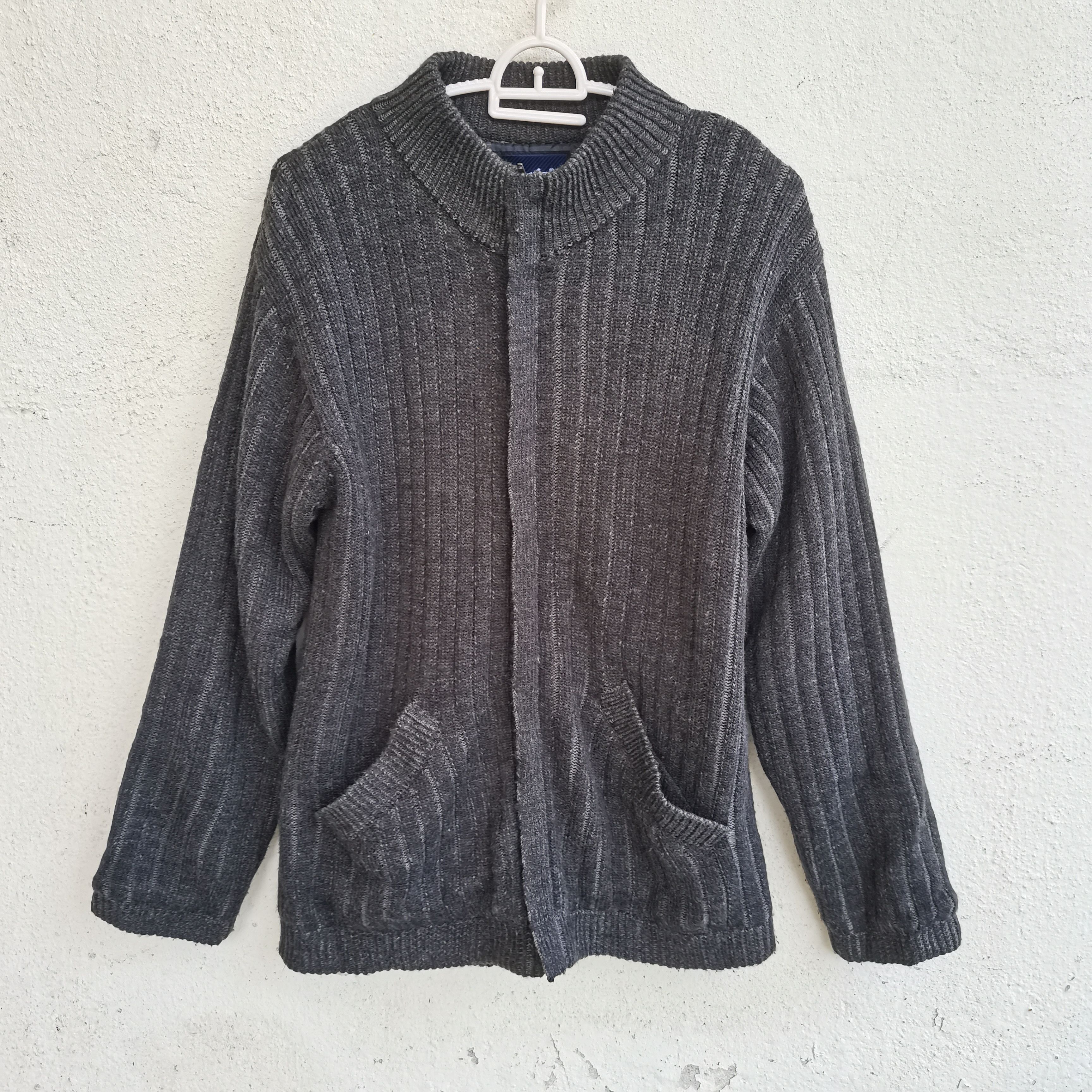 Vintage Vintage PARIS Knitted Wool Zipper Up Jacket Size US M / EU 48-50 / 2 - 2 Thumbnail
