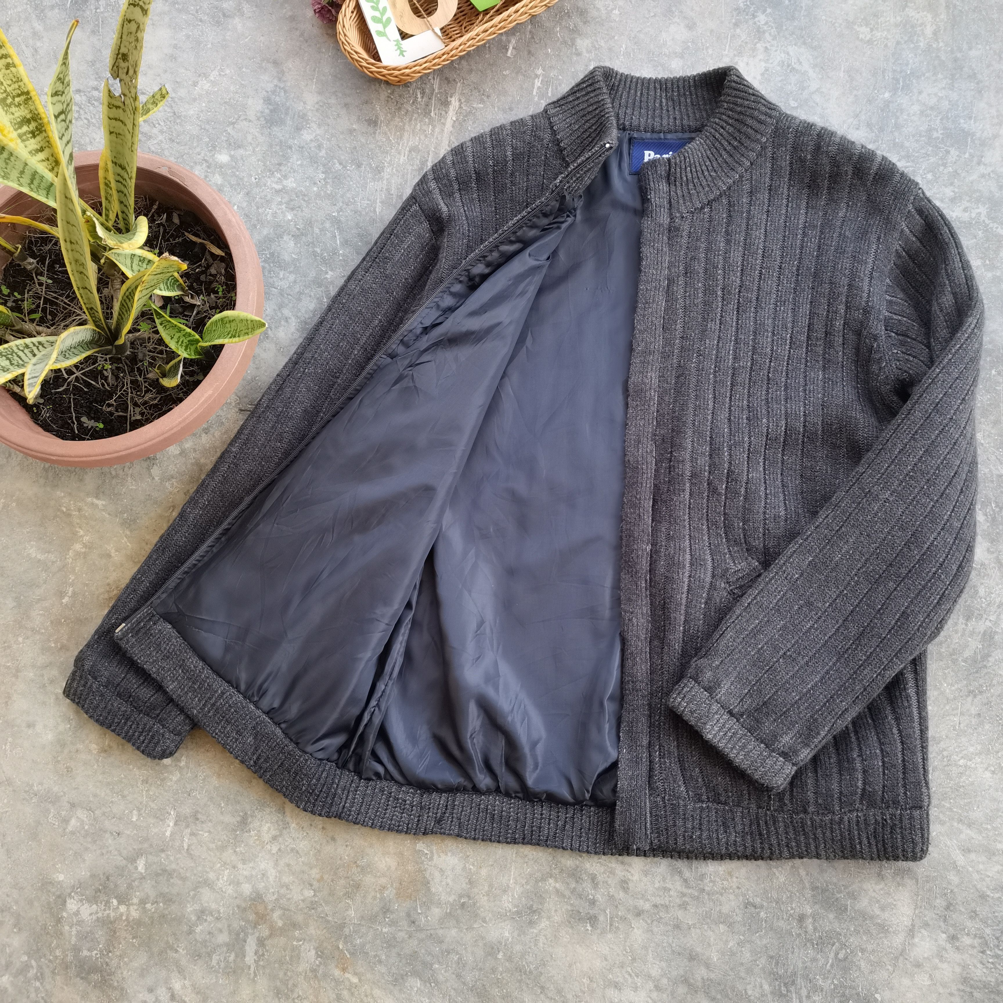 Vintage Vintage PARIS Knitted Wool Zipper Up Jacket Size US M / EU 48-50 / 2 - 3 Thumbnail