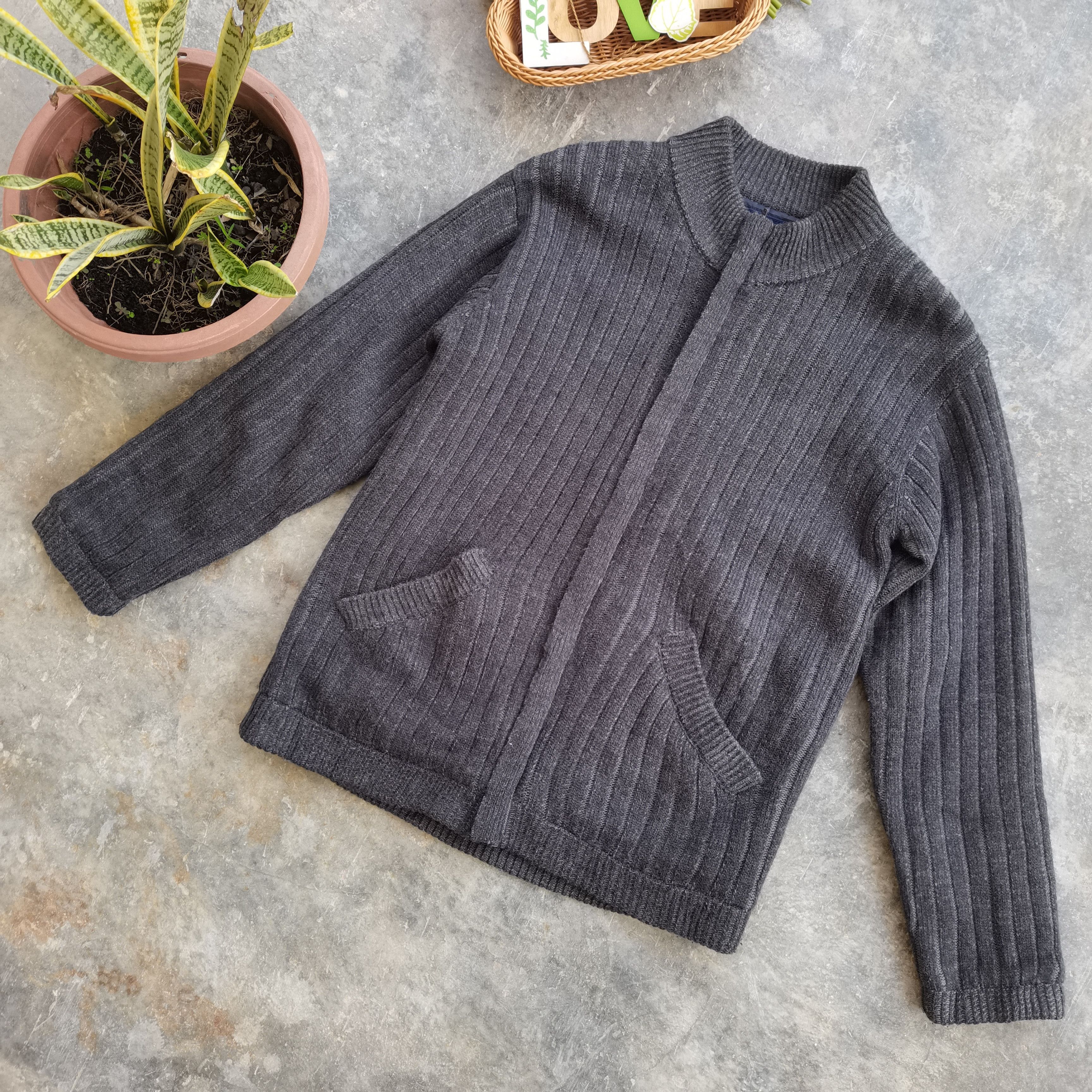 Vintage Vintage PARIS Knitted Wool Zipper Up Jacket Size US M / EU 48-50 / 2 - 1 Thumbnail