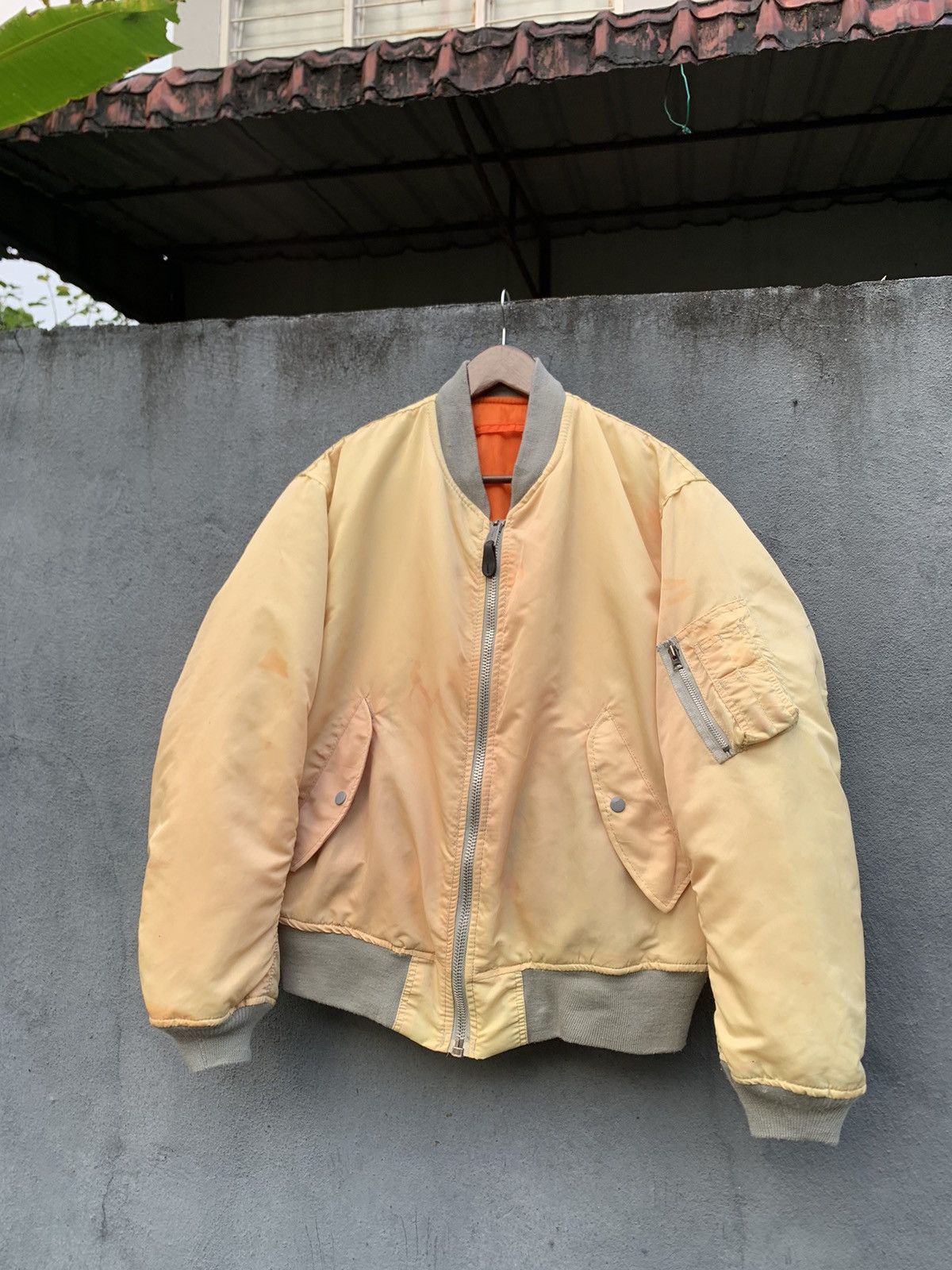 image of Vintage Faded Alpha Industries Ma-1 Bomber Jacket, Men's (Size Large)
