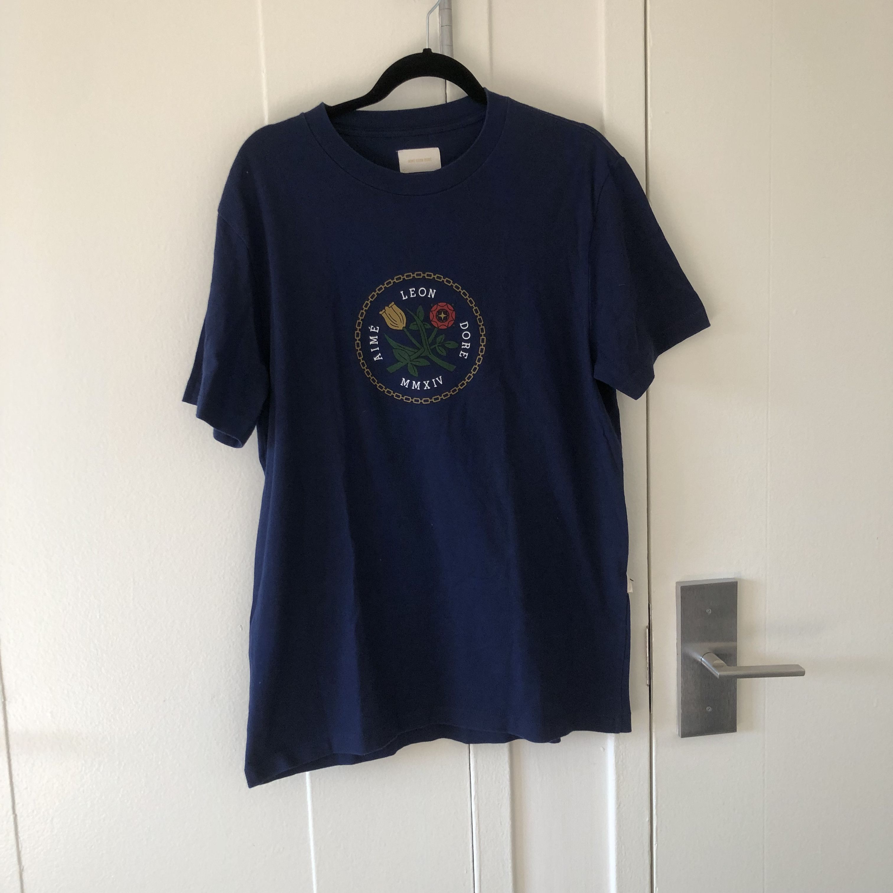 image of Aime Leon Dore Crest Tee in Navy, Men's (Size Medium)