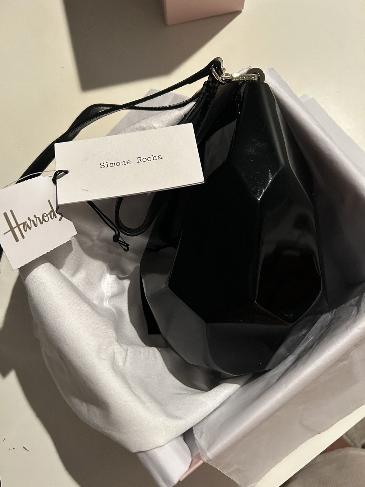 image of Simone Rocha Tear Drop Acrylic Bag in Black, Women's