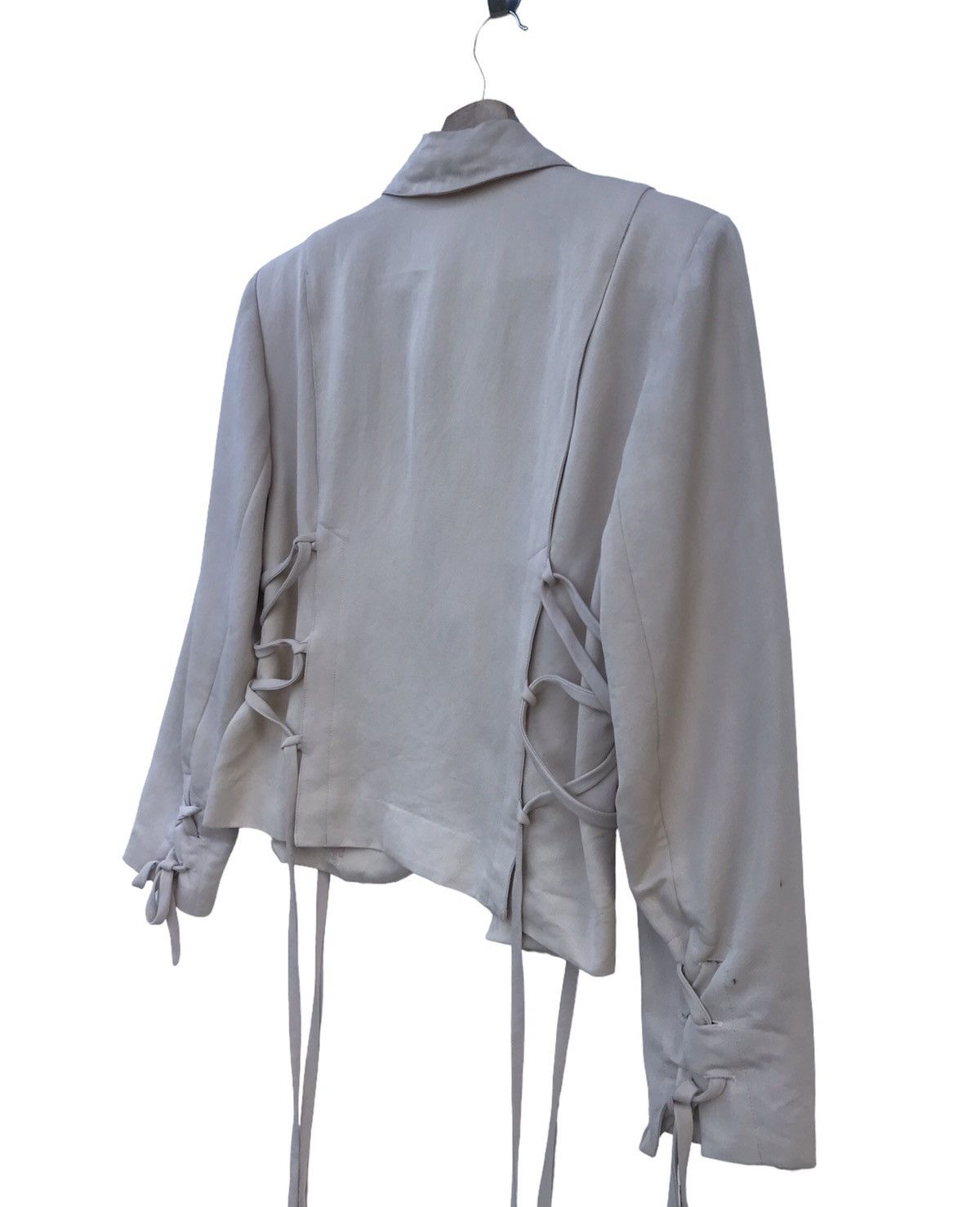 Issey Miyake Rare 80s Issey Miyake i.S. Cropped Jacket Lace-Tie Detail Size S / US 4 / IT 40 - 6 Thumbnail
