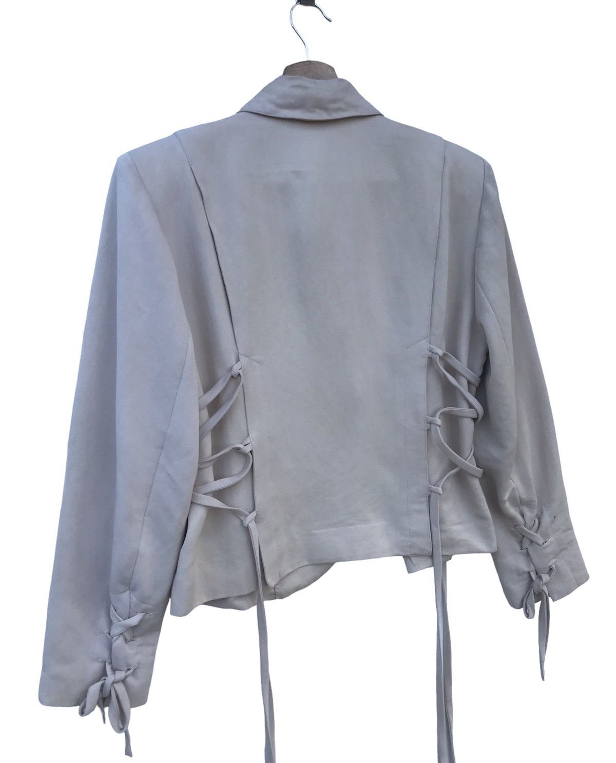 Issey Miyake Rare 80s Issey Miyake i.S. Cropped Jacket Lace-Tie Detail Size S / US 4 / IT 40 - 5 Thumbnail