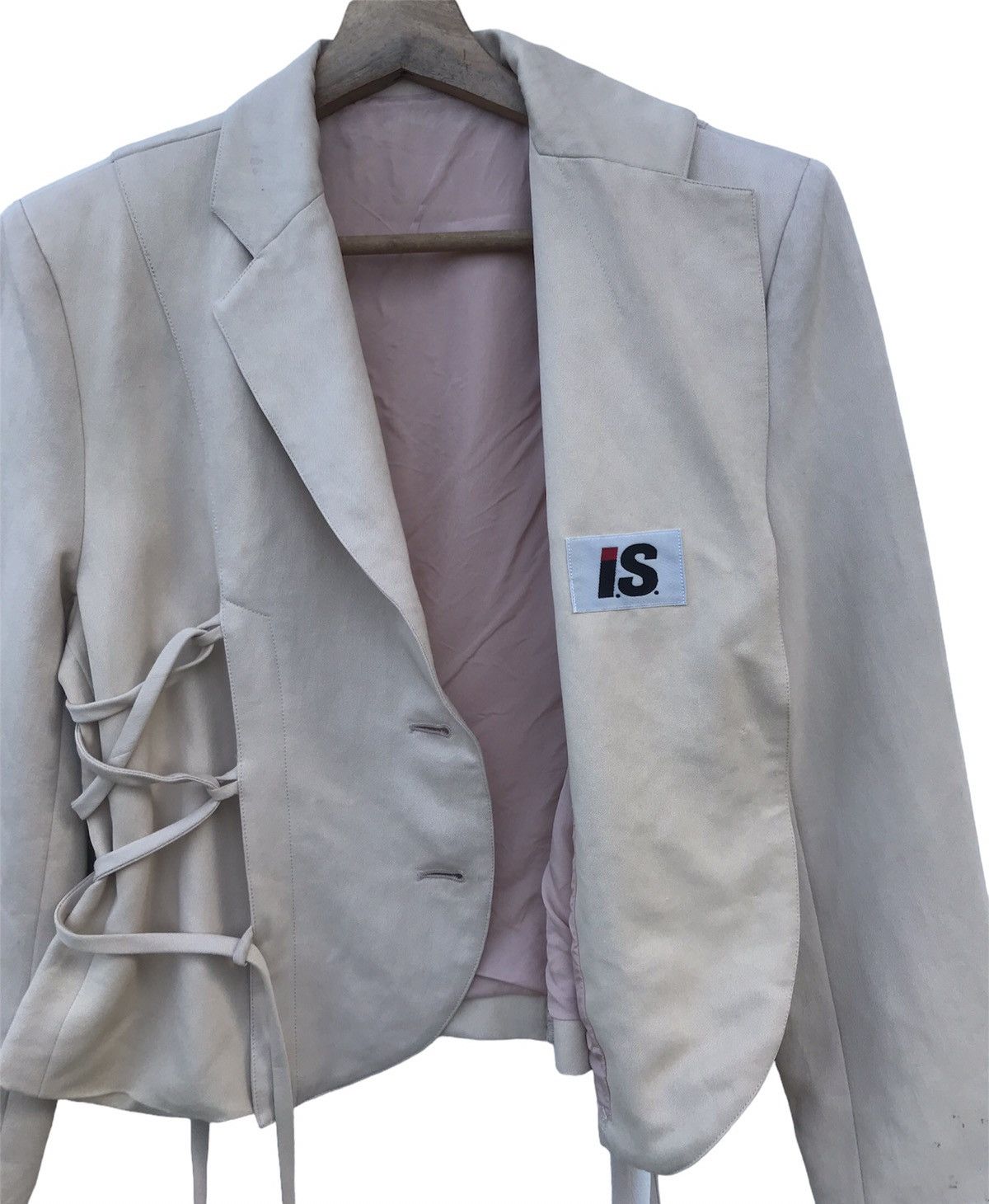 Issey Miyake Rare 80s Issey Miyake i.S. Cropped Jacket Lace-Tie Detail Size S / US 4 / IT 40 - 4 Thumbnail
