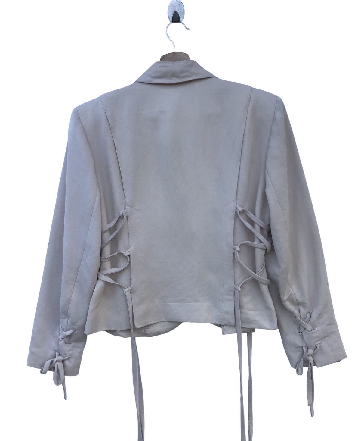 Issey Miyake Rare 80s Issey Miyake i.S. Cropped Jacket Lace-Tie Detail Size S / US 4 / IT 40 - 2 Thumbnail