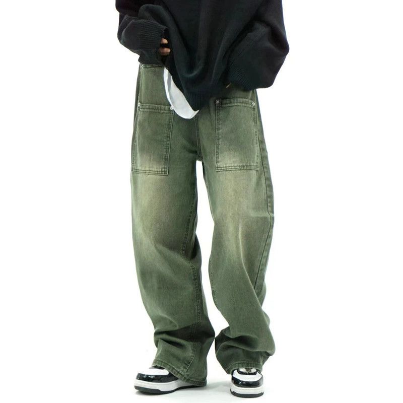 fade cargo baggy hiphop distressed pants