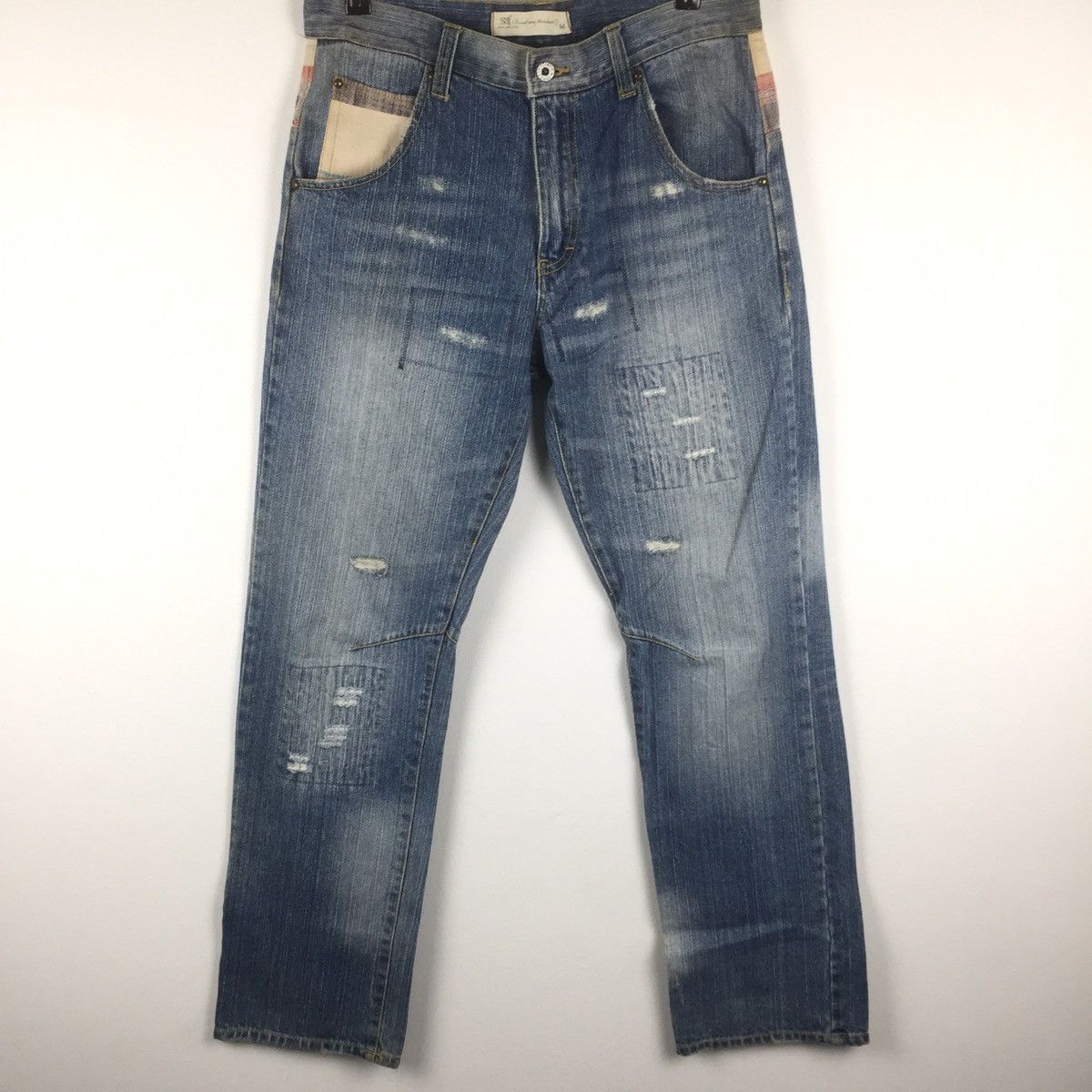 Designer × Jack & Jones Jack & jones jeans patchwork native distressed denim Size US 33 - 2 Thumbnail
