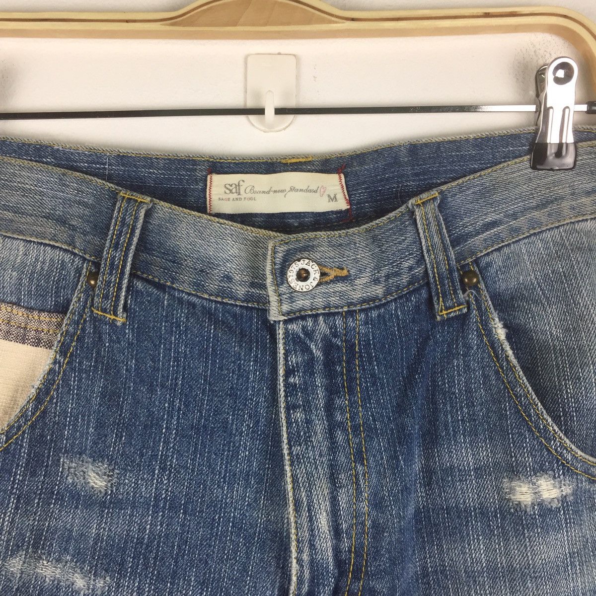 Designer × Jack & Jones Jack & jones jeans patchwork native distressed denim Size US 33 - 5 Thumbnail