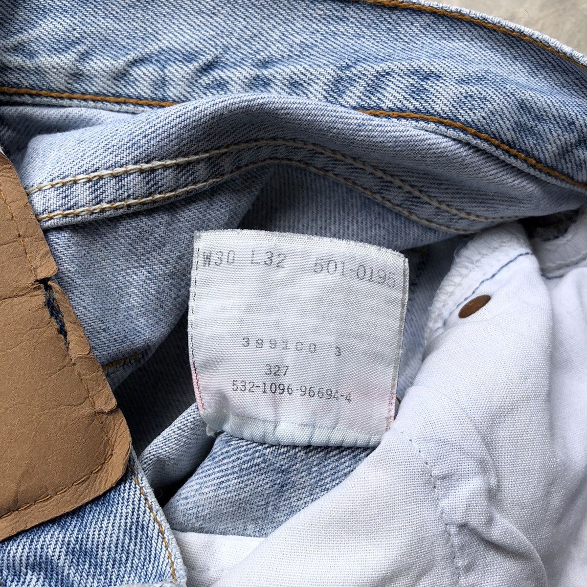 Levi's Vintage Clothing × Vintage Vintage Levis 90s 501 distressed denim light blue wash Size US 29 - 7 Thumbnail