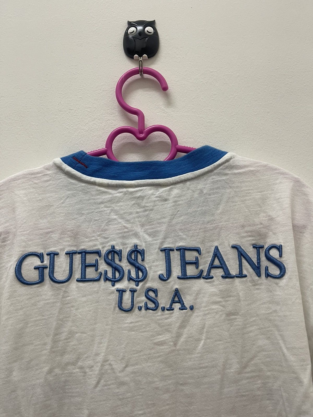 A$AP Rocky × Guess GUE$$ X A$AP ROCKY Rainbow Spell Out Embroidered Ringer Tee Size US L / EU 52-54 / 3 - 5 Thumbnail