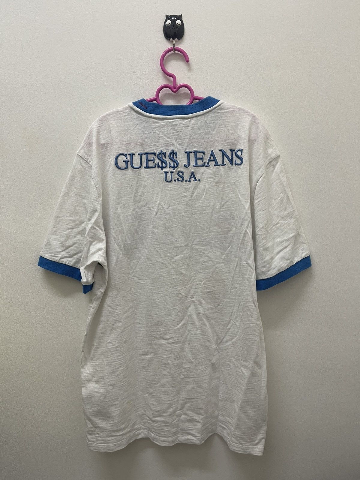 A$AP Rocky × Guess GUE$$ X A$AP ROCKY Rainbow Spell Out Embroidered Ringer Tee Size US L / EU 52-54 / 3 - 4 Thumbnail