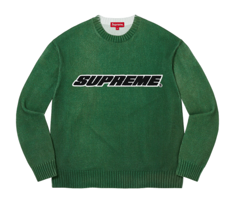 Supreme Supreme Printed Washed Sweater Green • L | Grailed