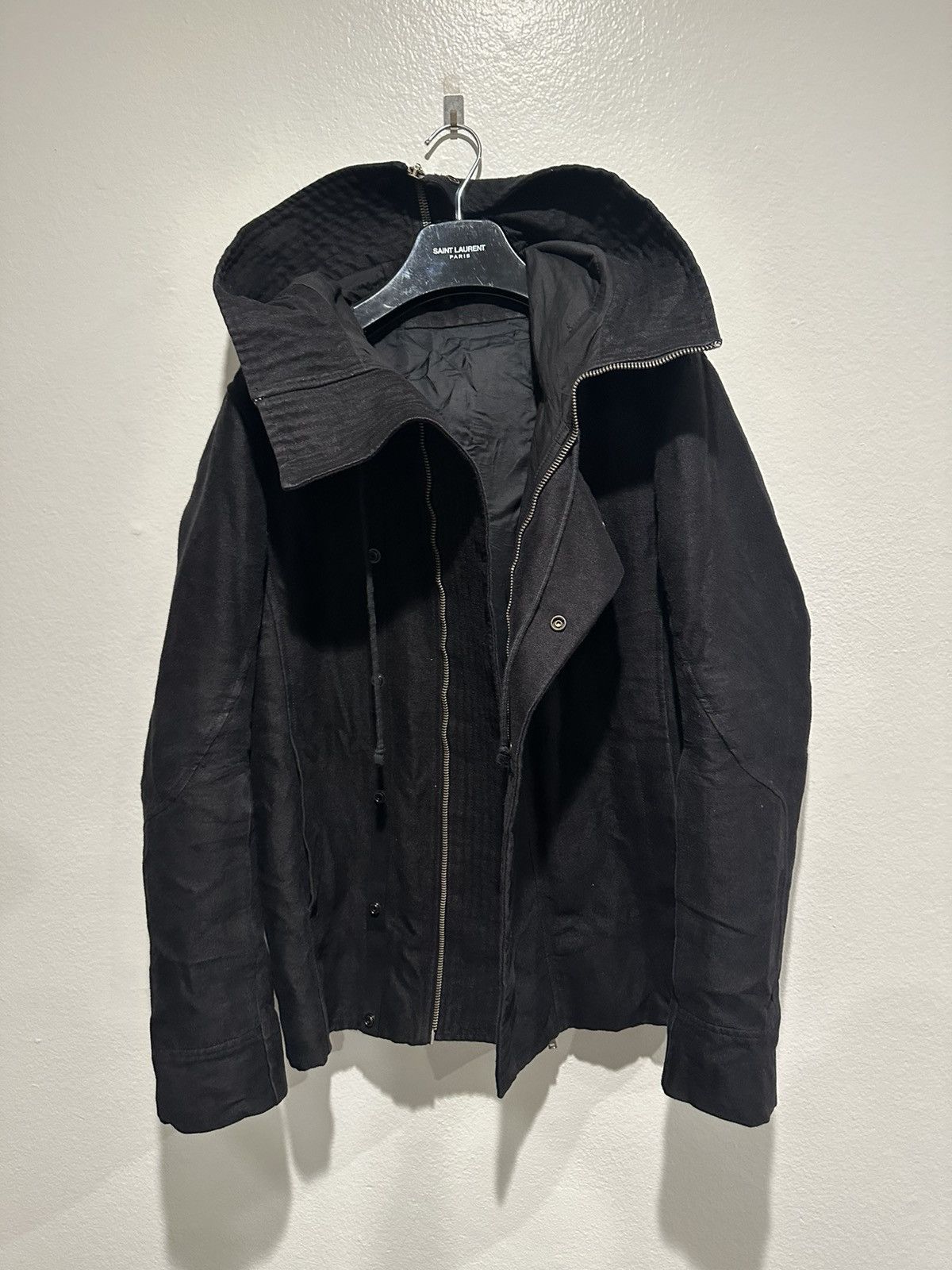 image of Rick Owens Fw09 Crust Silk Blend Exploder Parka in Black, Men's (Size Small)