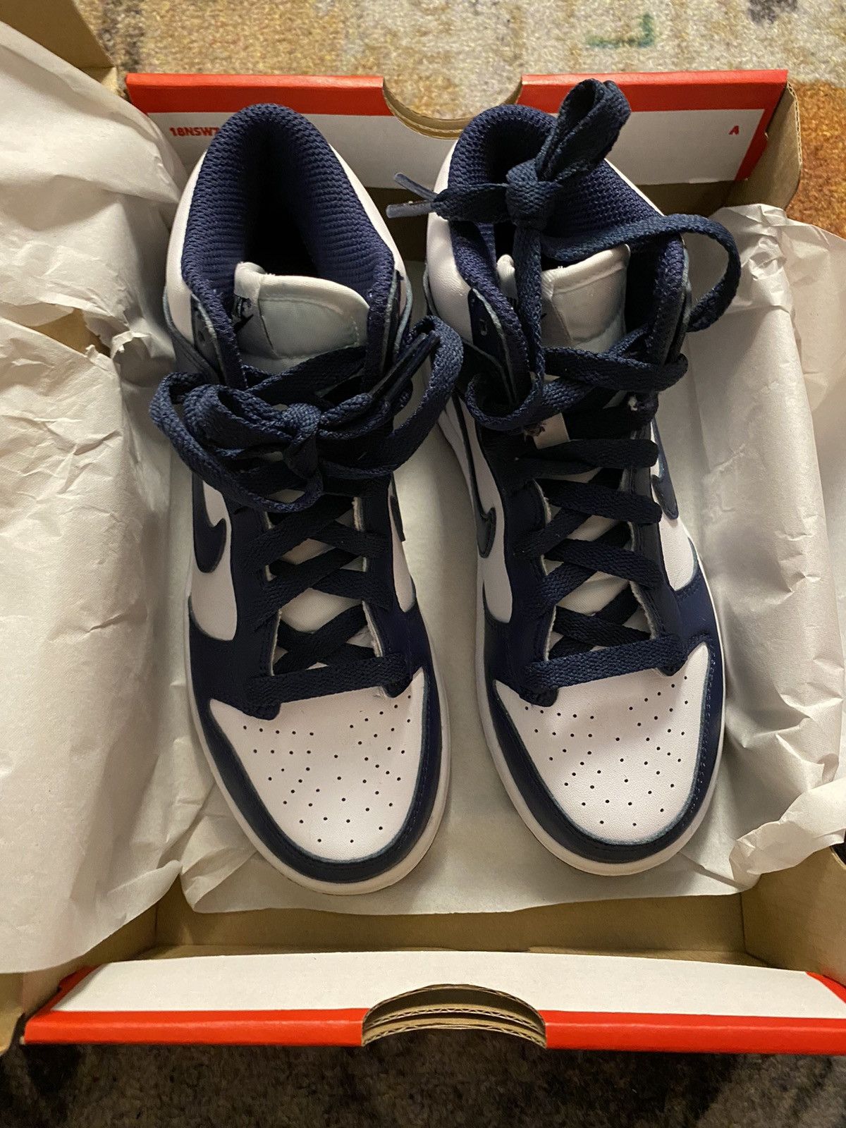 Nike Nike Dunk High Championship Navy (1Y PRESCHOOL) Size US 5 / EU 37 - 2 Thumbnail