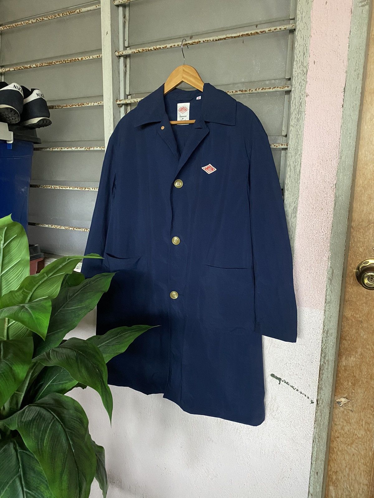 image of Steals Danton France Nylon Overcoat in Blue, Men's (Size Medium)