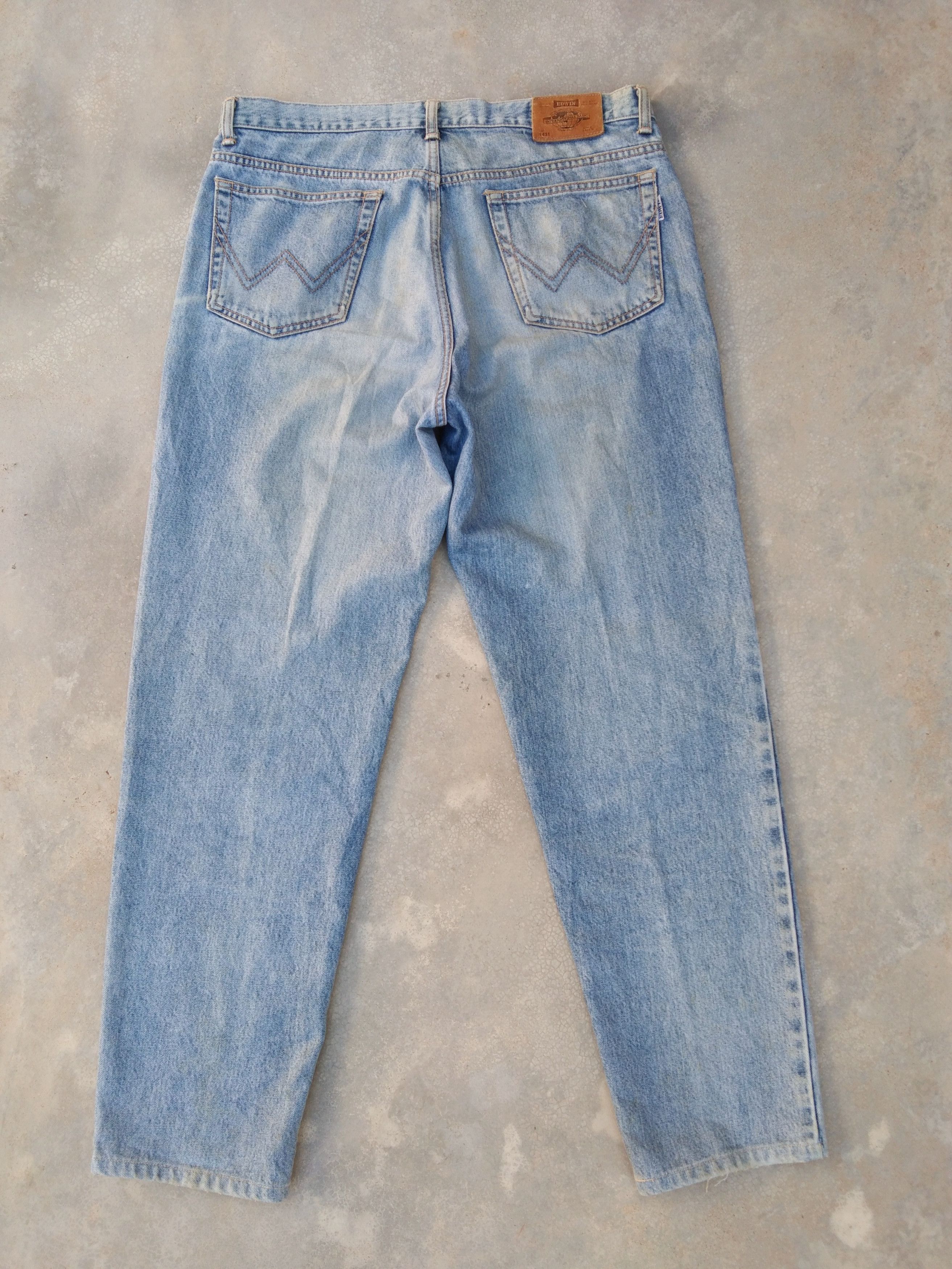 Japanese Brand Vintage Edwin Sun Faded Distressed Jeans 34x30 Size US 34 / EU 50 - 2 Thumbnail